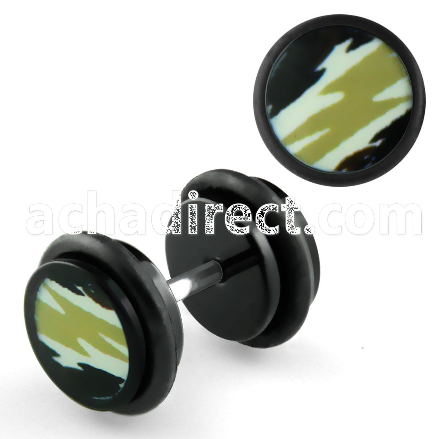 ilagr2 acrylic fake plug w camouflage pattern logo o rings