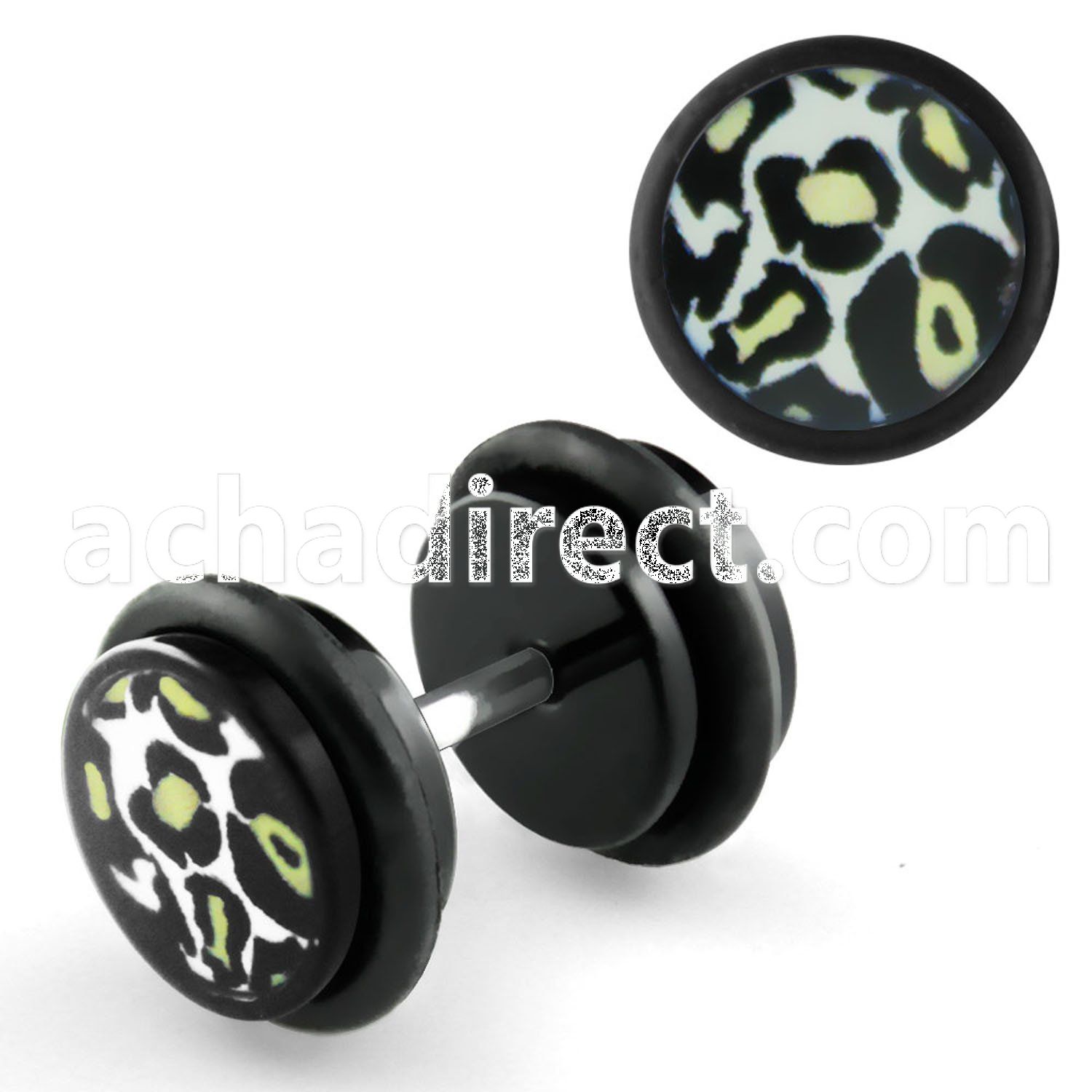 ilagr4 acrylic fake plug with snow leopard logo o rings