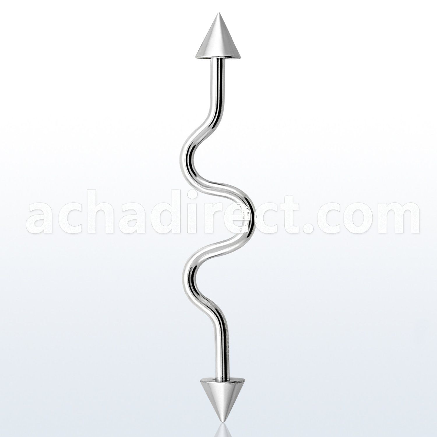 inacn5 316l steel industrial zigzag barbell 14g w 5mm cones