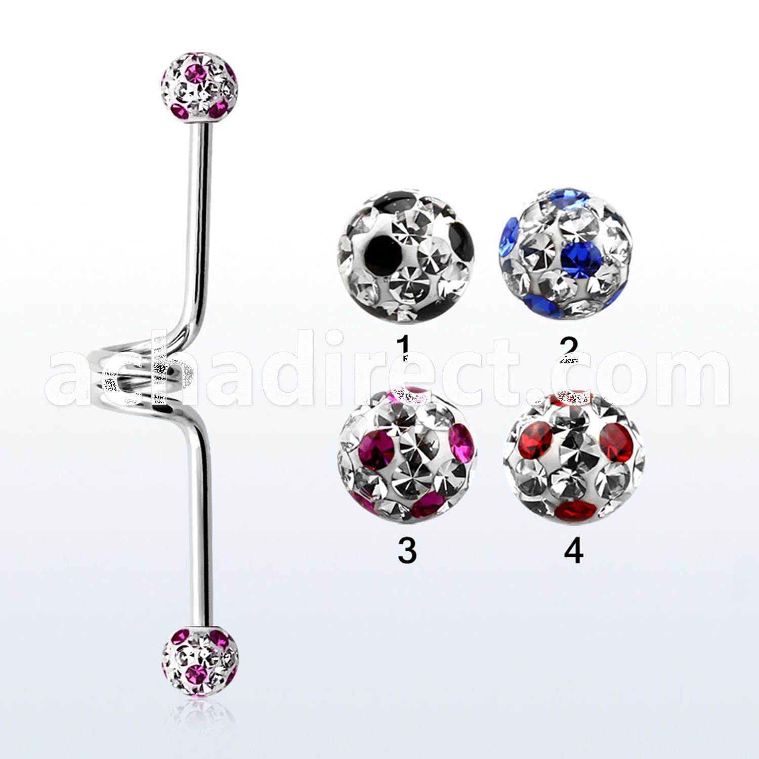 incfr5a 316l steel industrial twister barbell with dotted balls