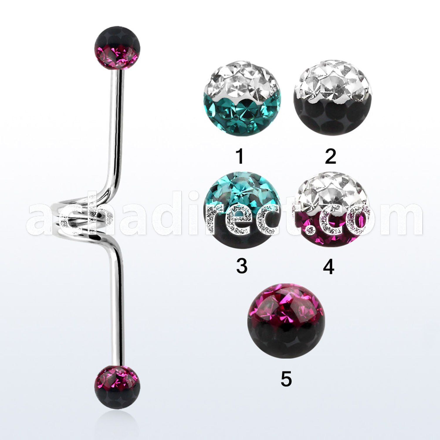 incfr5e 316l steel industrial twister barbell with 2 color balls