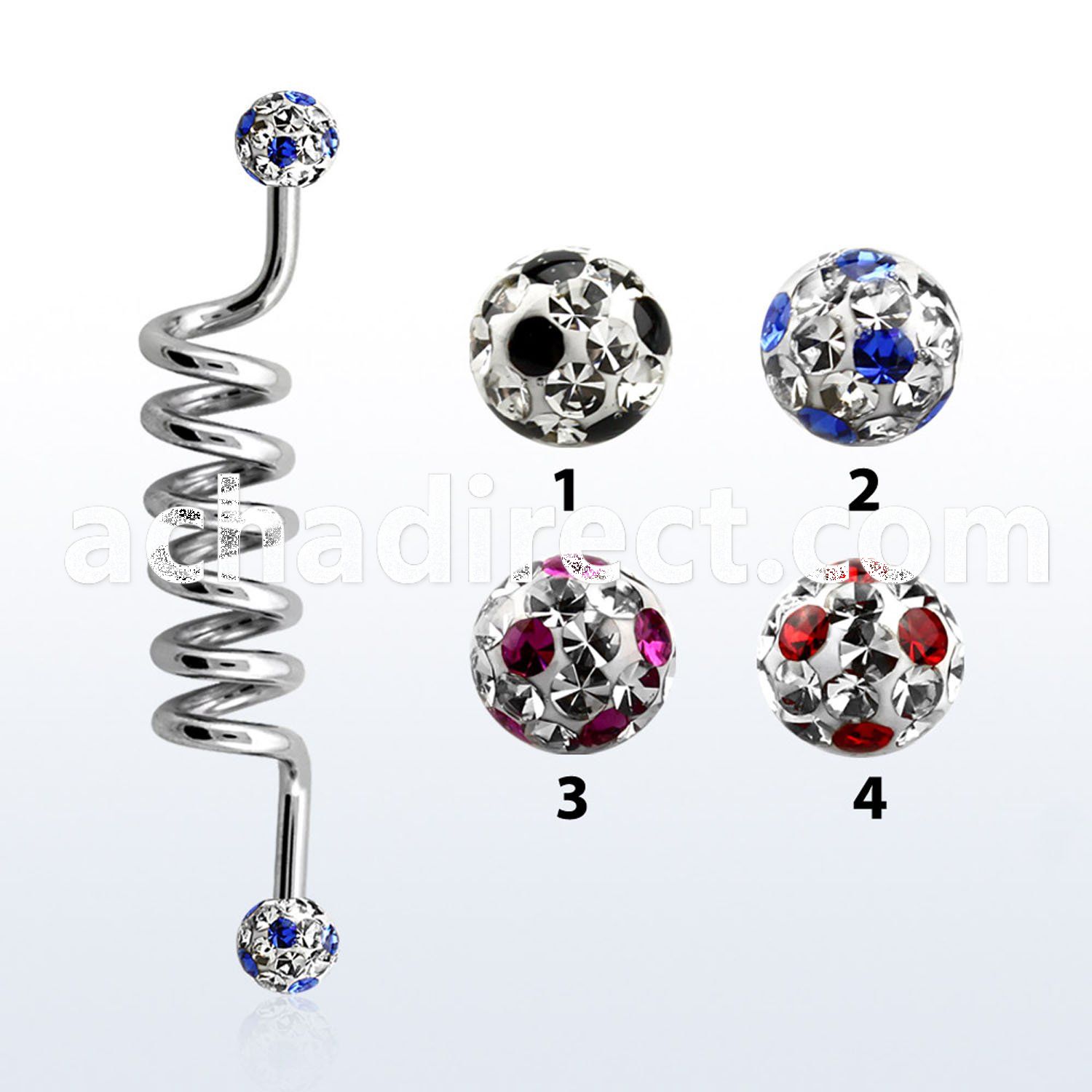 indfr5a 316l steel industrial coil barbell with dotted balls