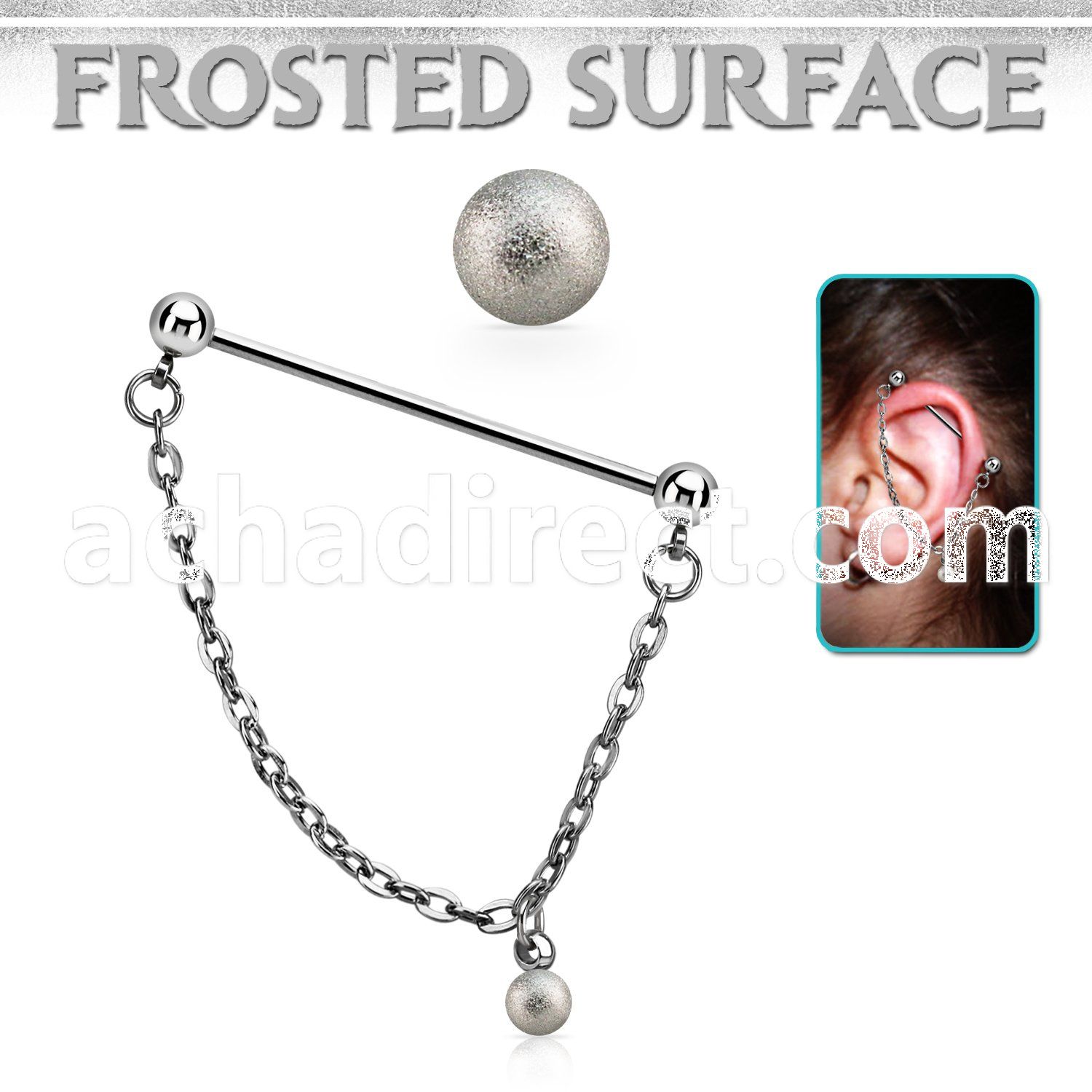 indsdfo1 steel industrial barbell w dangling frosted steel ball
