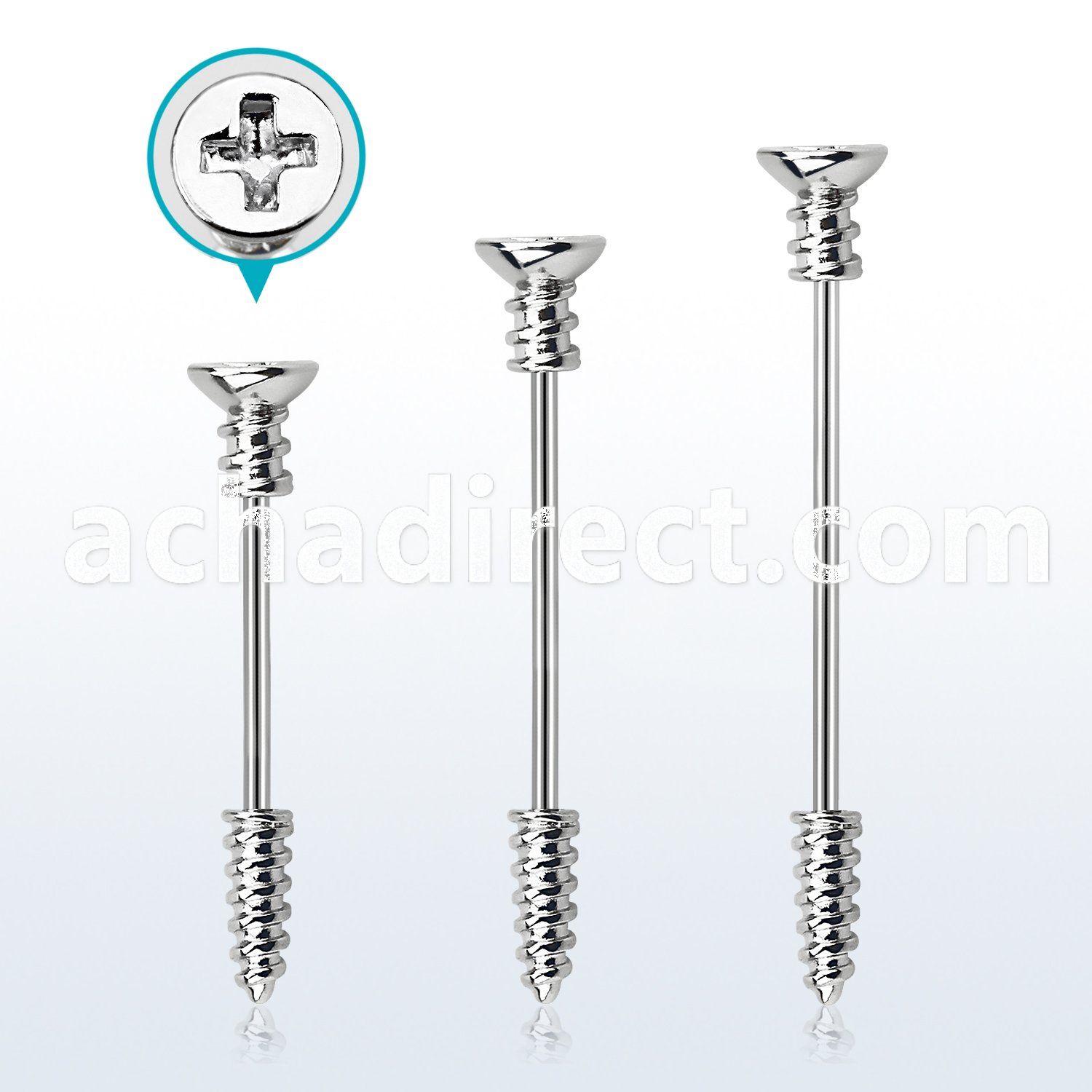 indsh36s surgical steel industrial barbell