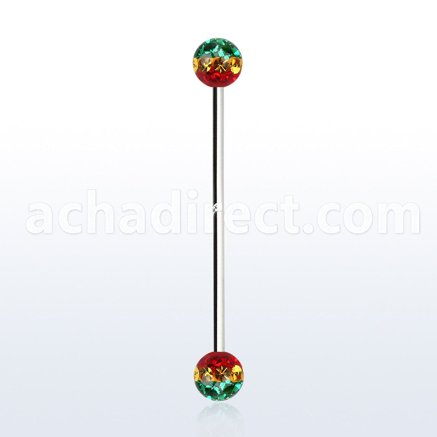 infr5r 316l steel industrial barbell with ferido rasta balls
