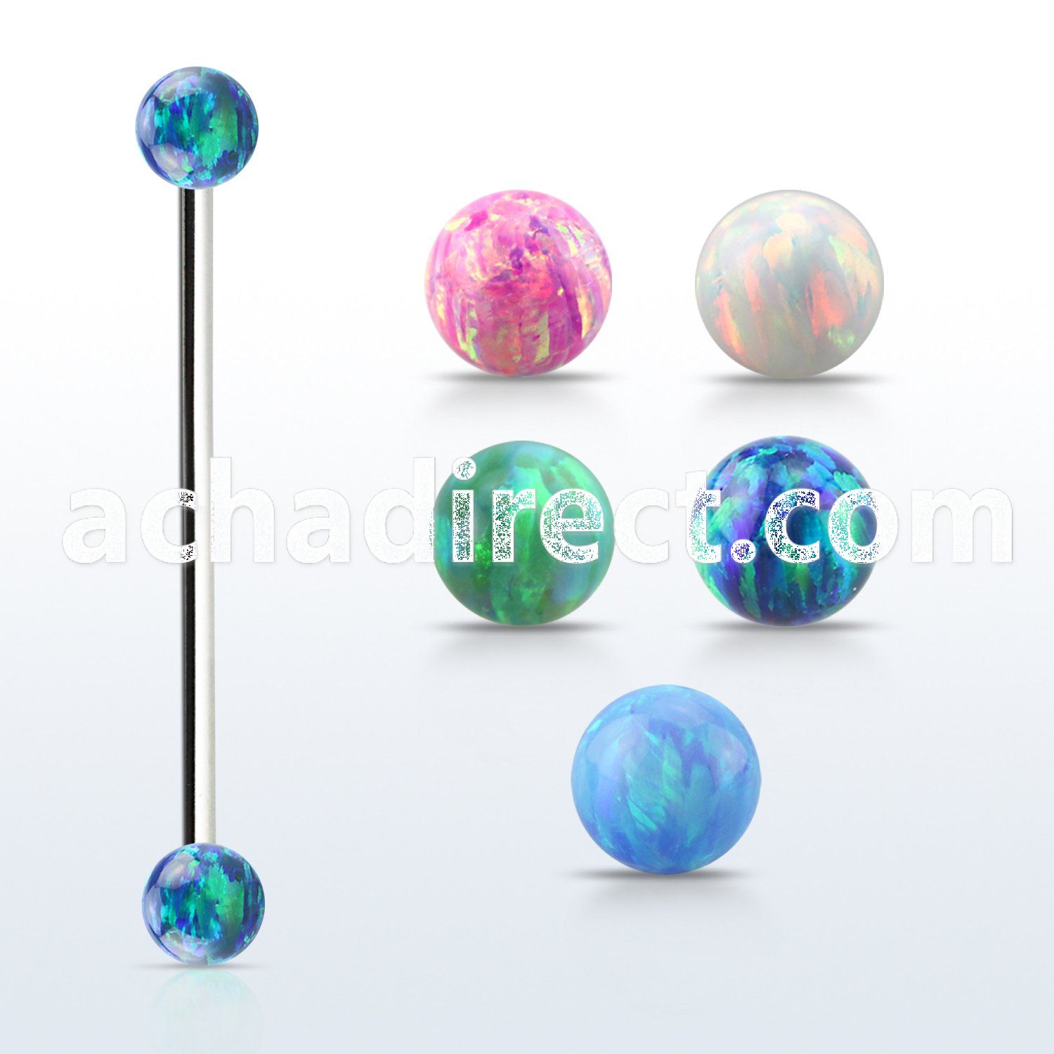 inop5 steel industrial barbell w 5mm synthetic opal balls