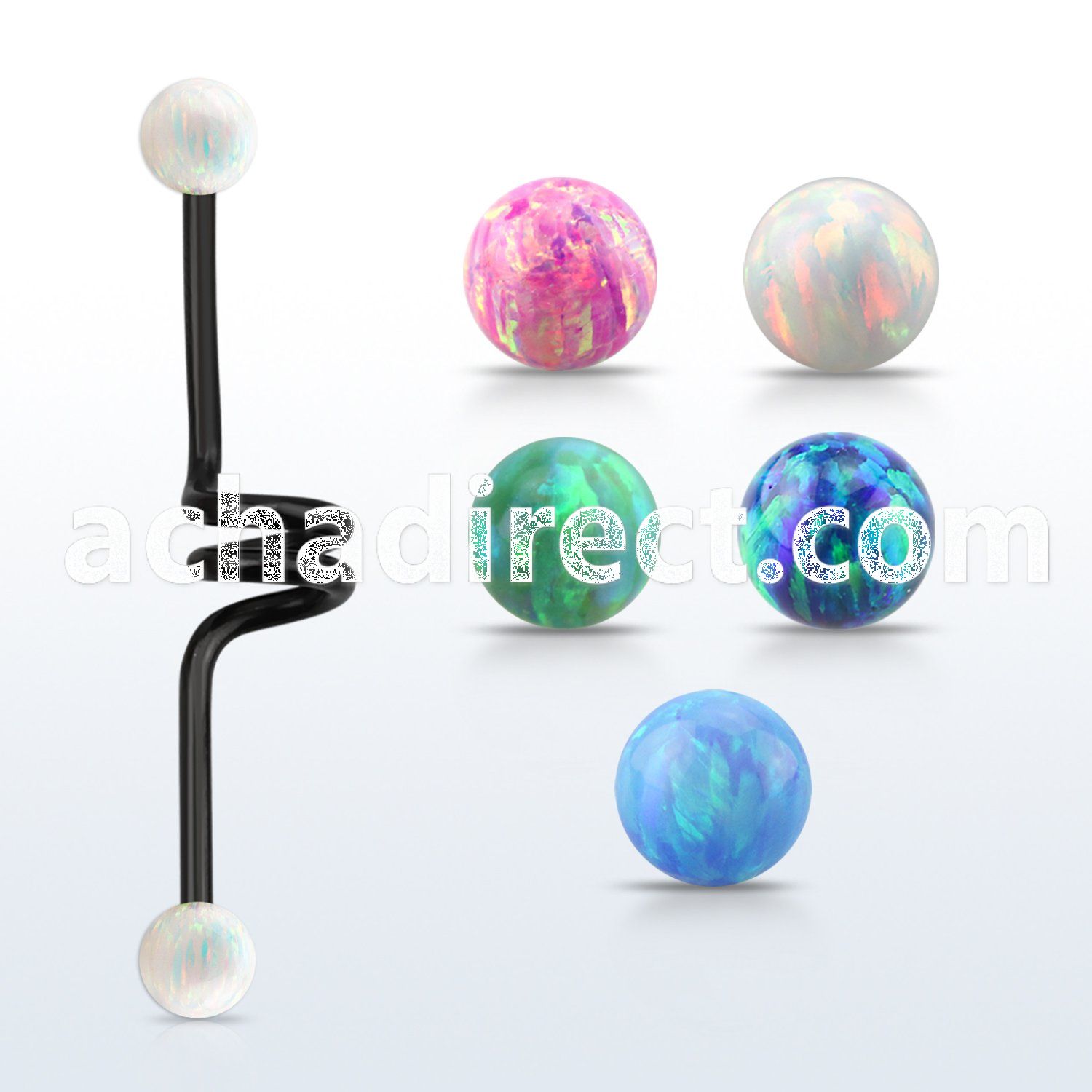 intcop5 anodized industrial twister barbell synthetic opal ball