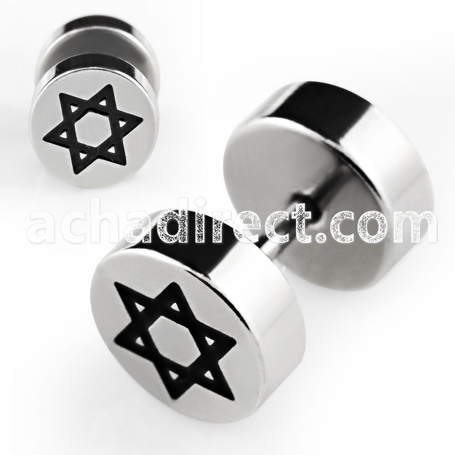 ip18 high polished fake plug with laser edged david star logo