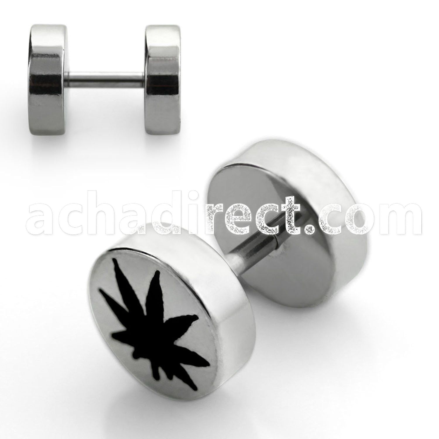 ip6 high polished fake plug with laser edged marijuana logo
