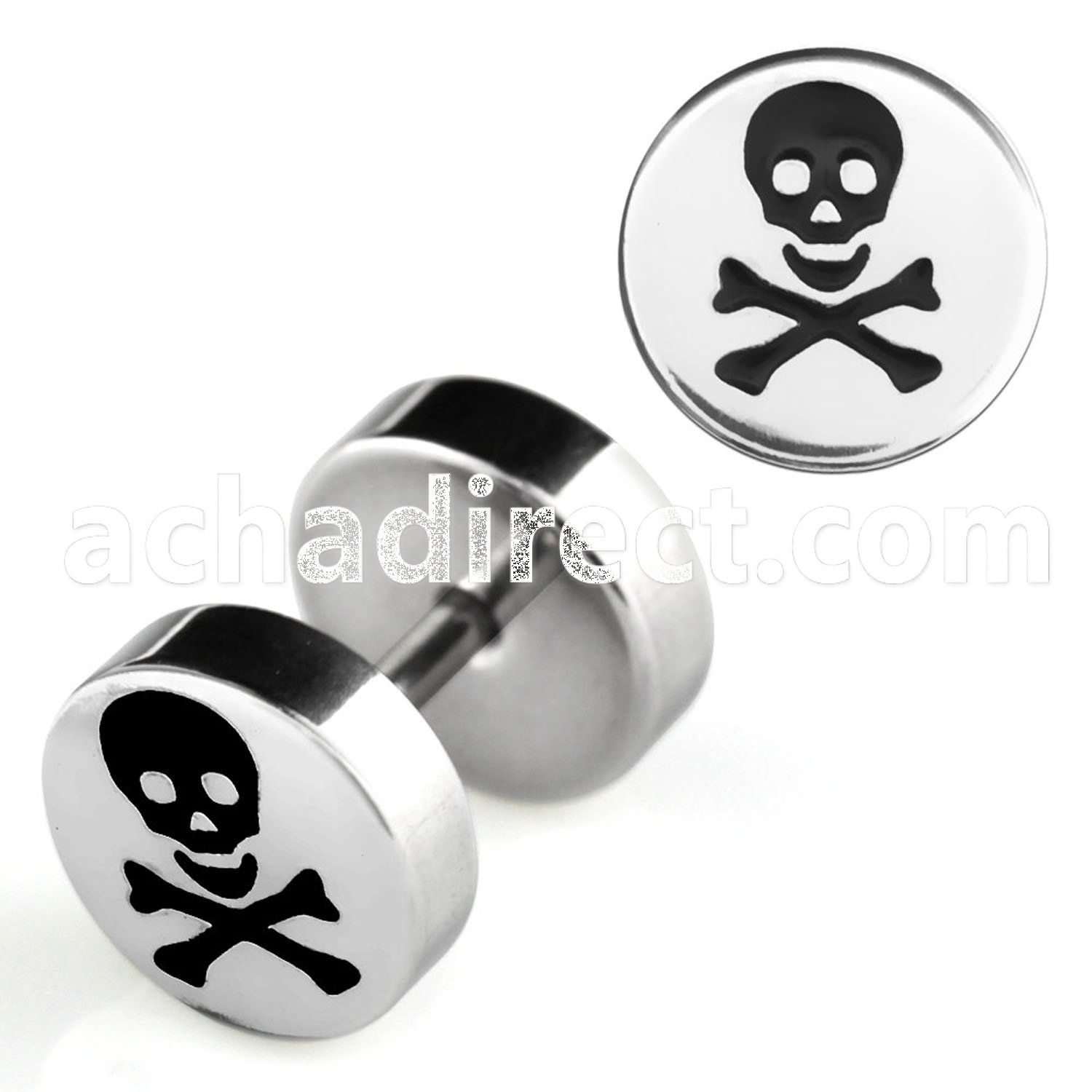 ip7 high polished fake plug w laser edged skull bones logo