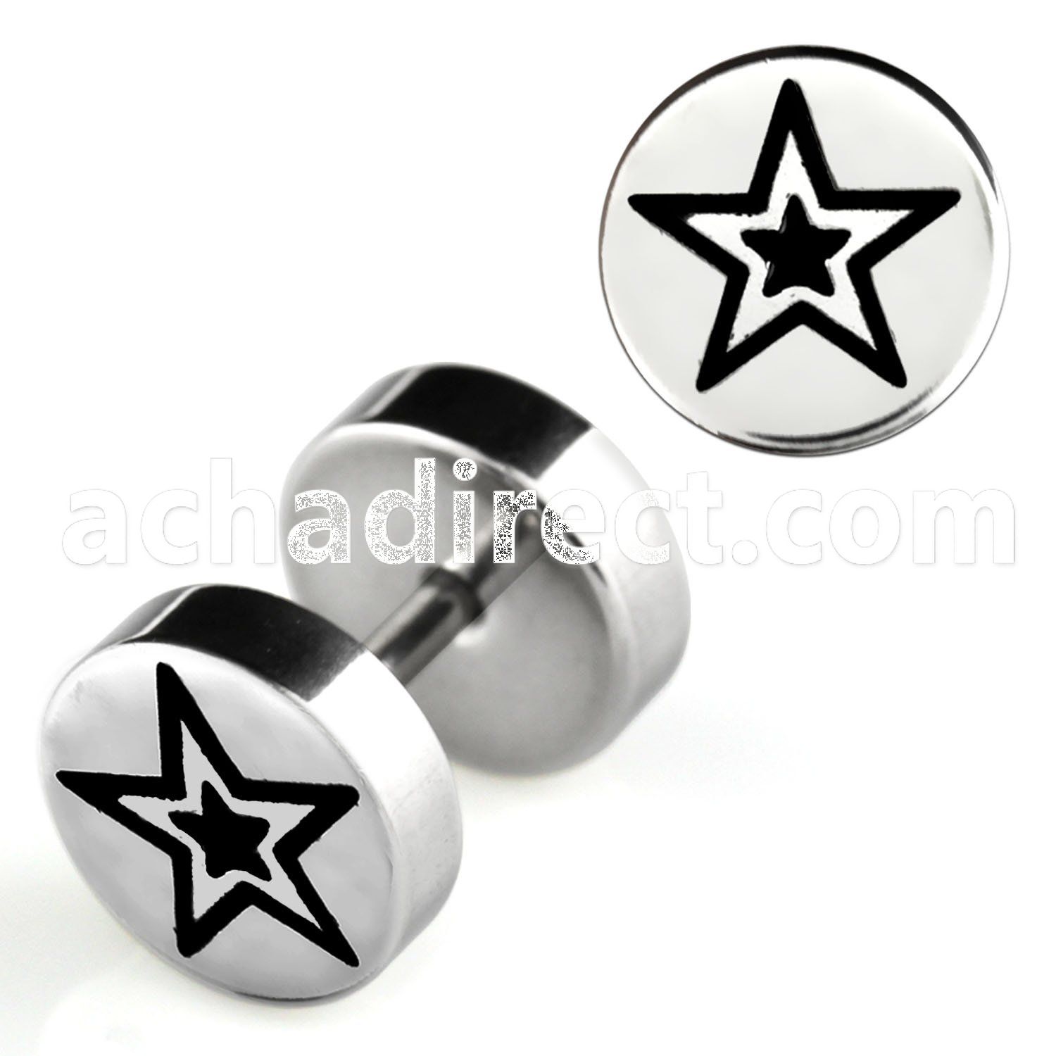 ip8 high polished fake plug with laser edged star logo