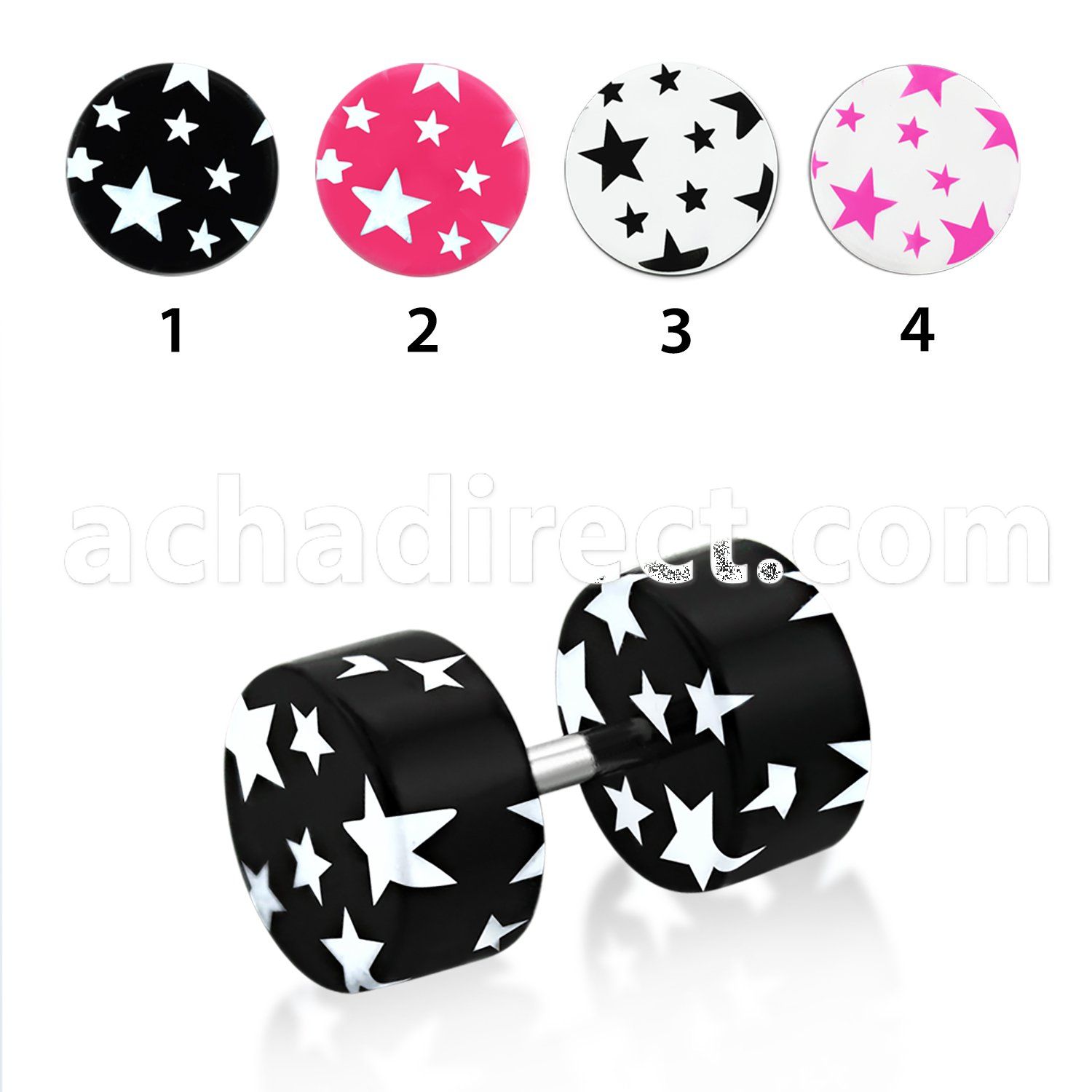 ipaa acrylic fake plug with cute multi star design