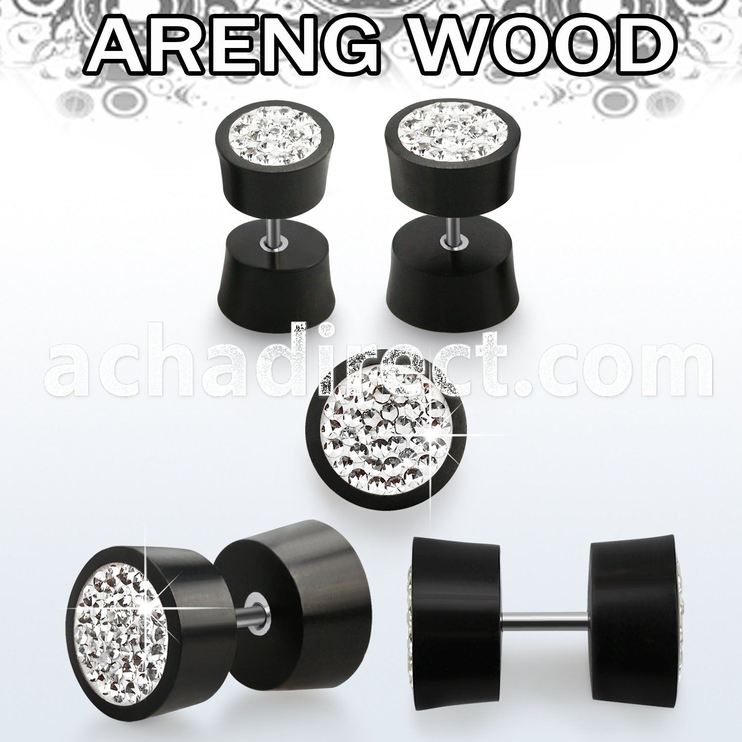 iparmc areng wood fake plug w ferido glued crystal epoxy