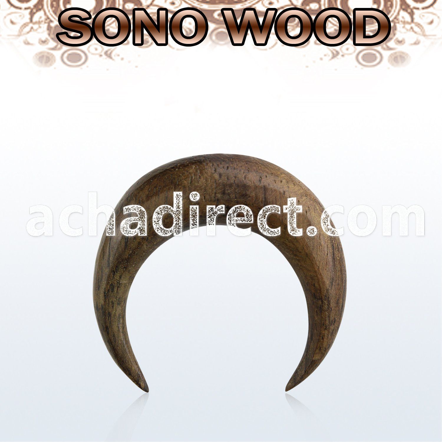 ipbw brown sono wood ear or septum pincher size 3mm 12mm