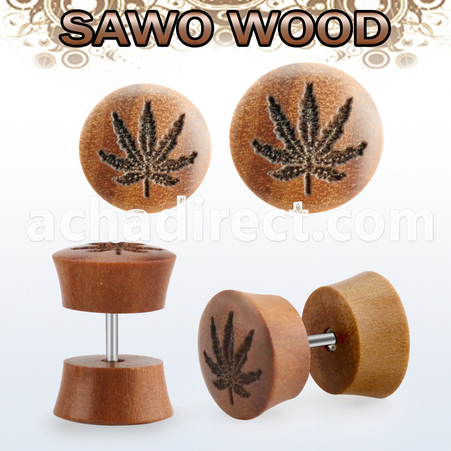 iplswb sawo wood fake plug wlaser edged marijuana logo