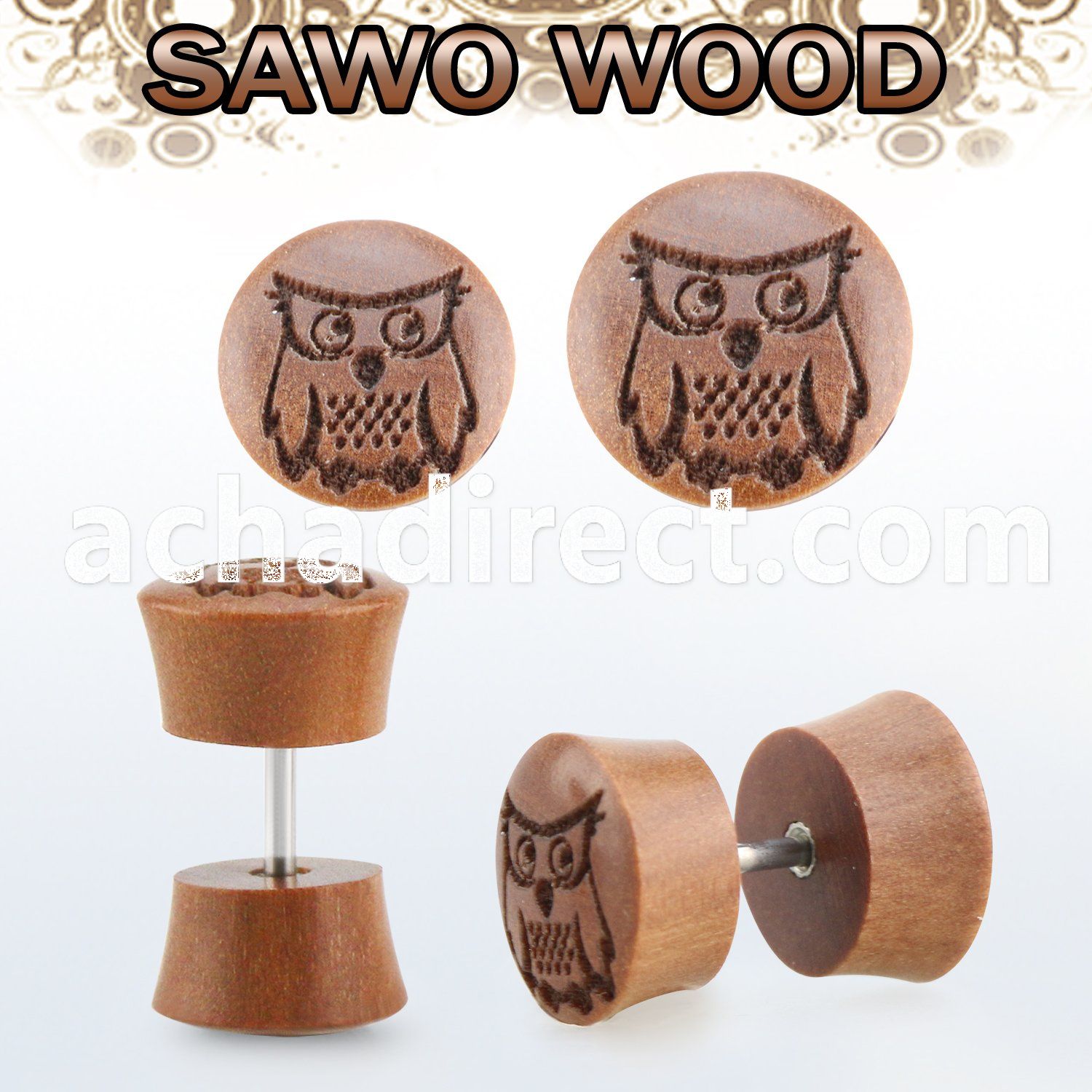 iplswg sawo wood fake plug wlaser edged owl logo