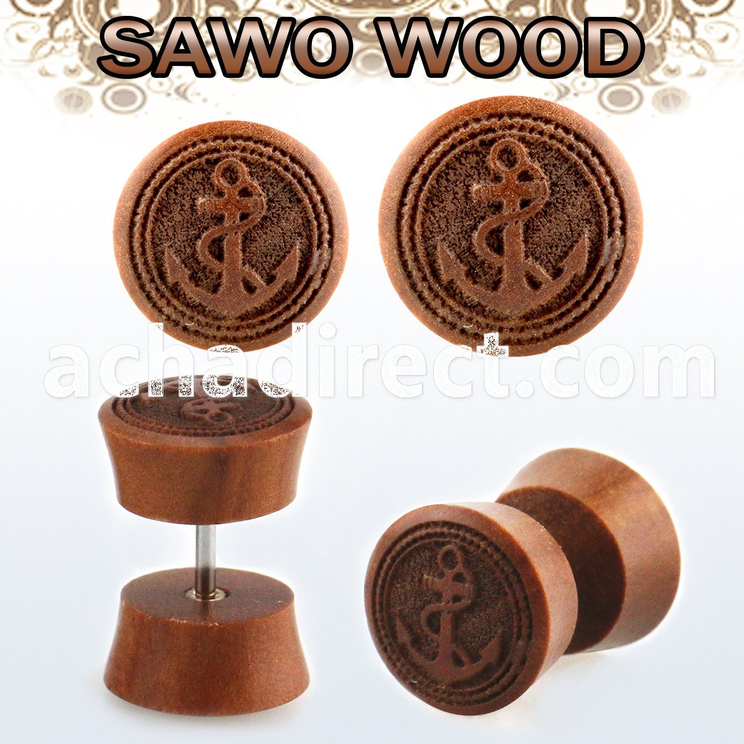 iplswi sawo wood fake plug wlaser edged anchor logo