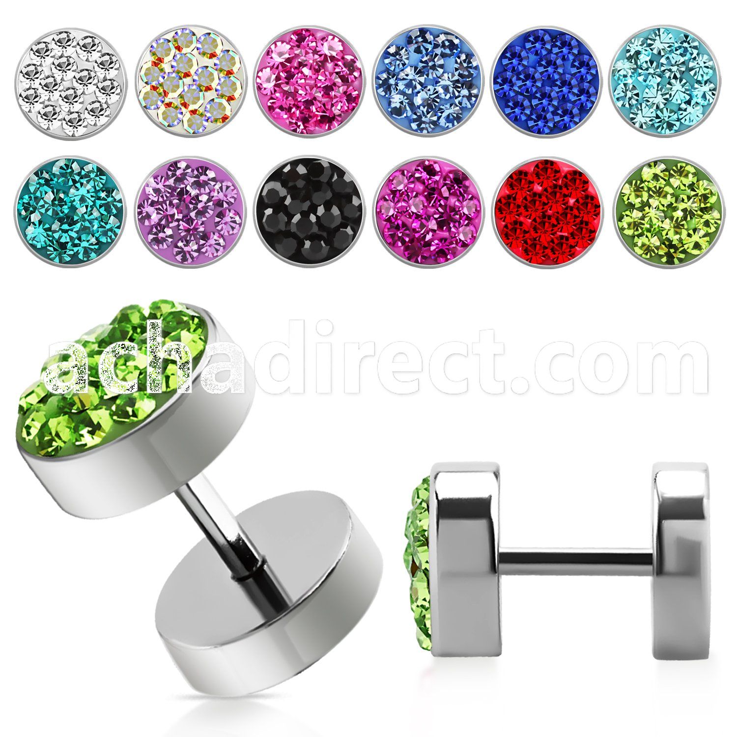 ipmc8 8mm steel fake plug with ferido multi crystals disk