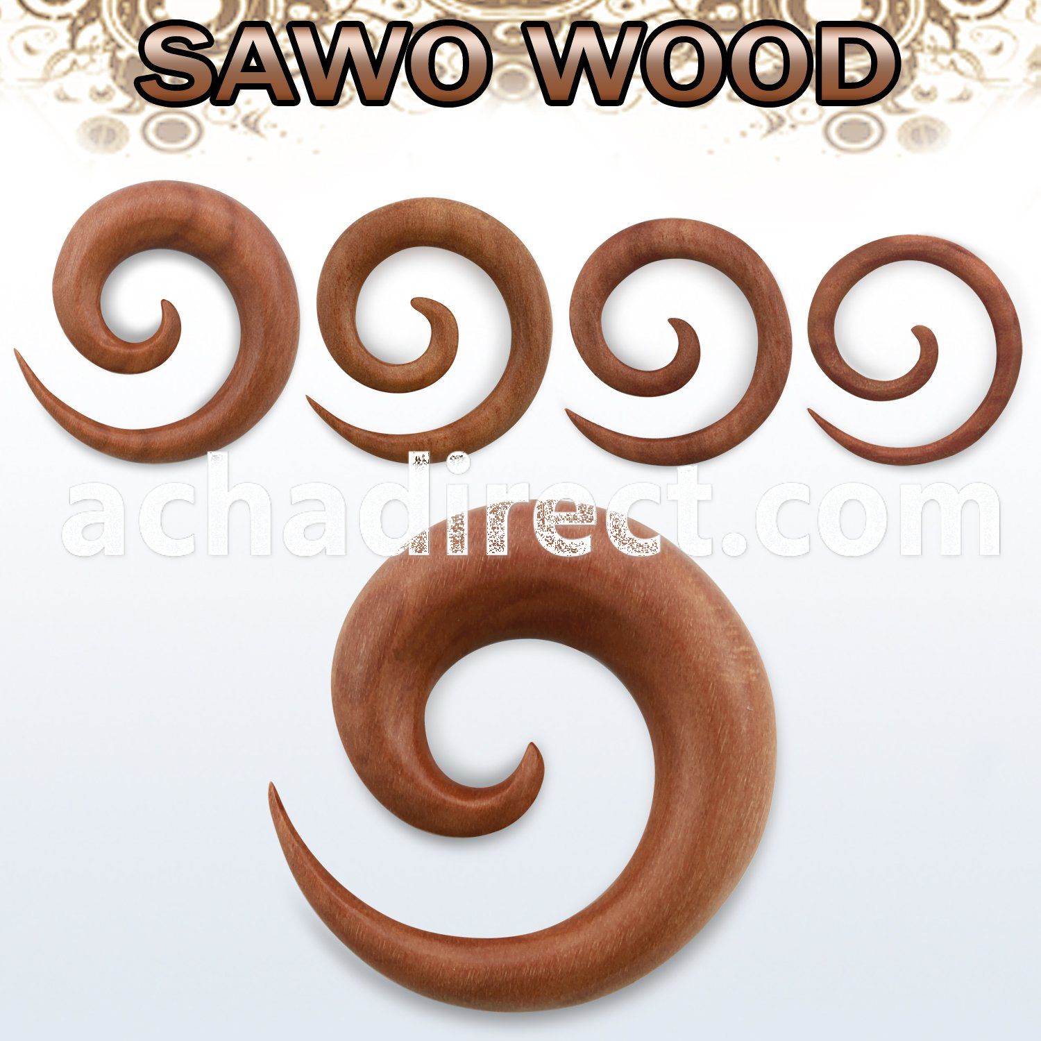ipte sawo wood spiral coil taper size 3mm 12mm