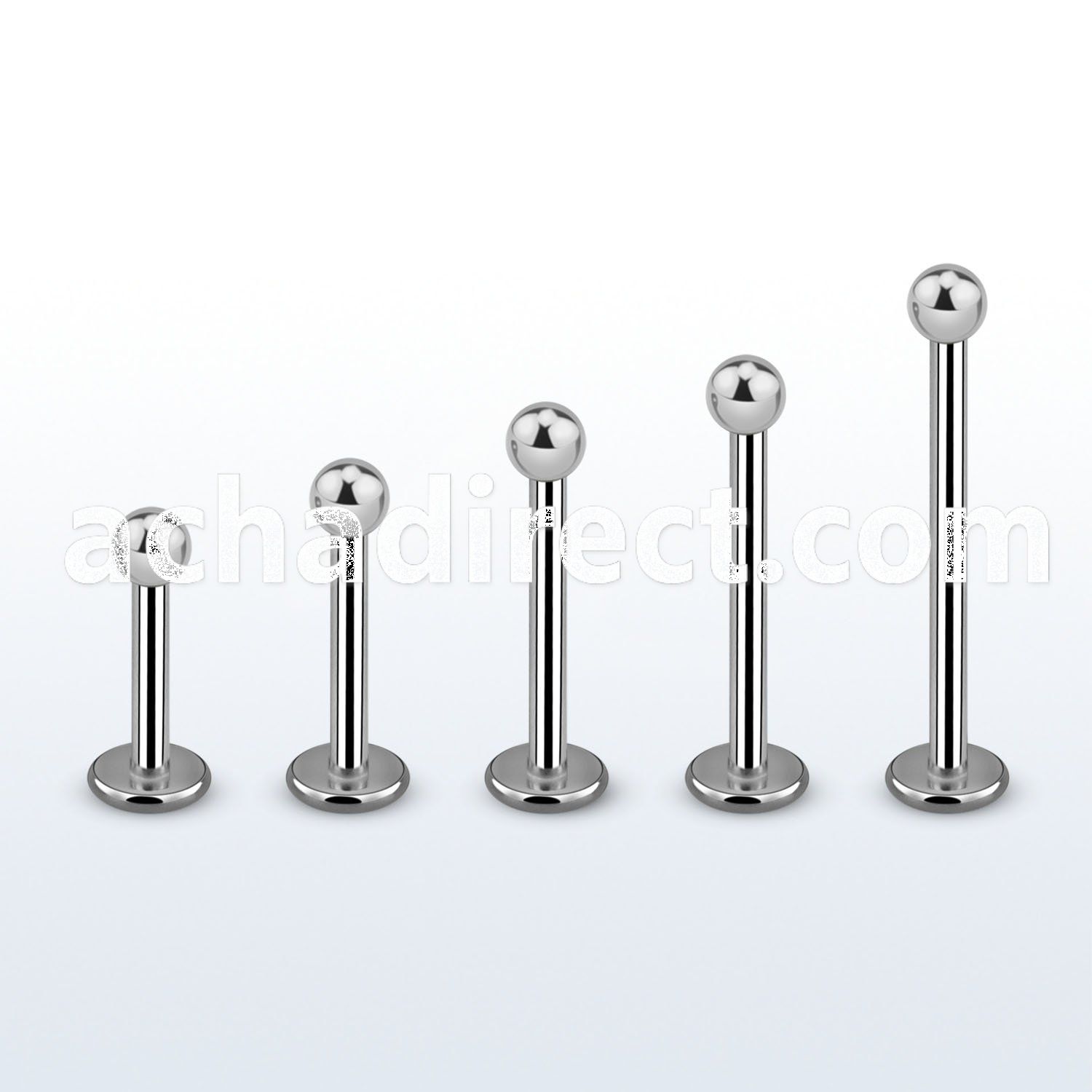 lbb2 6mm 16mm of surgical steel labret with 2mm ball