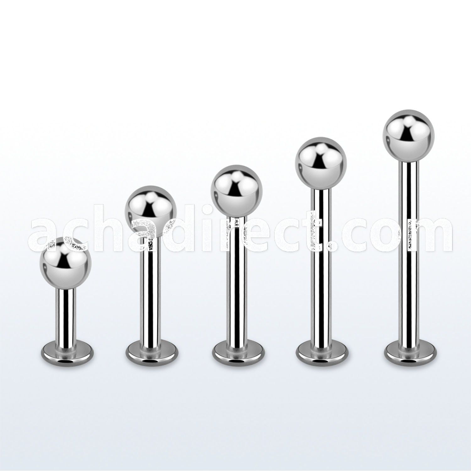 lbb4 6mm 12mm of surgical steel labret with 4mm ball