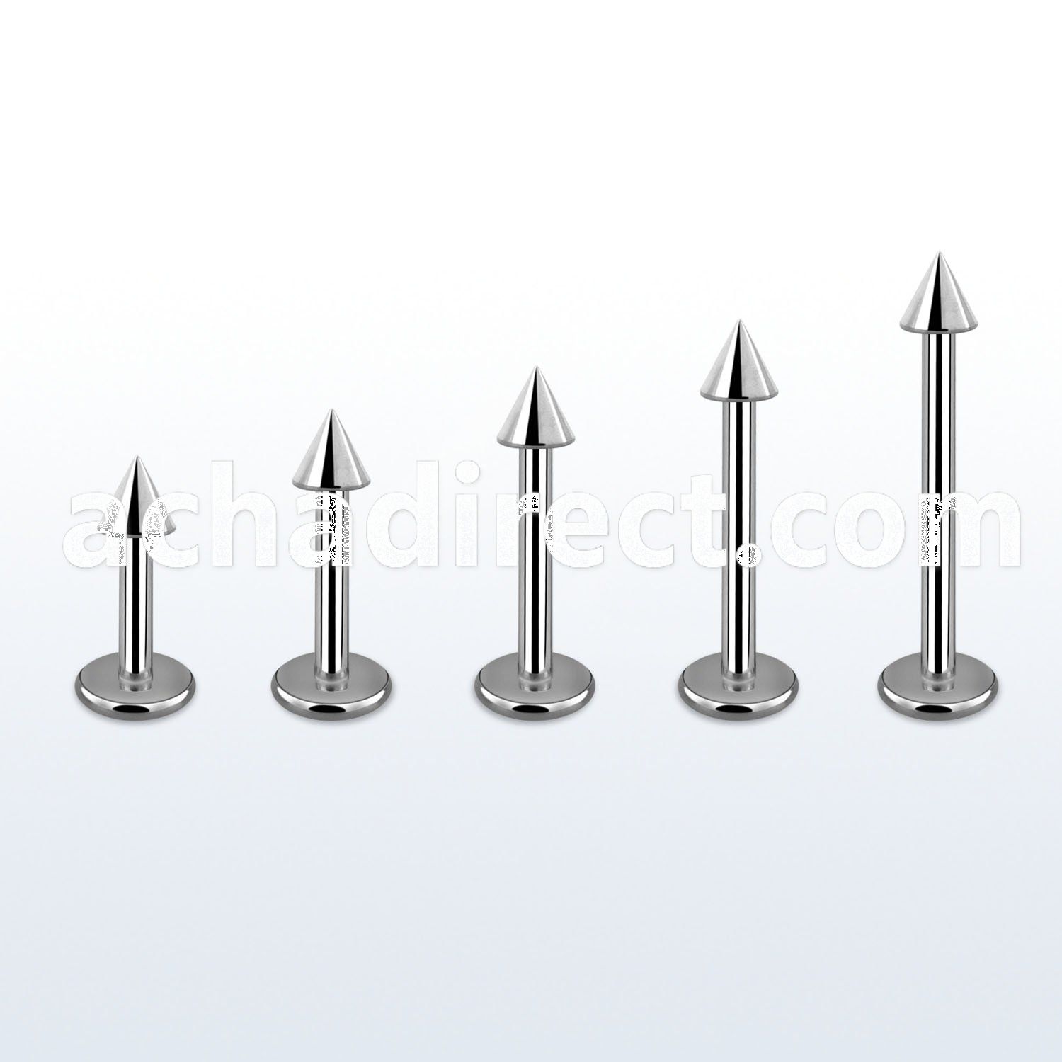 lbcn25 surgical steel labret with 2 5mm cone length 6 16mm