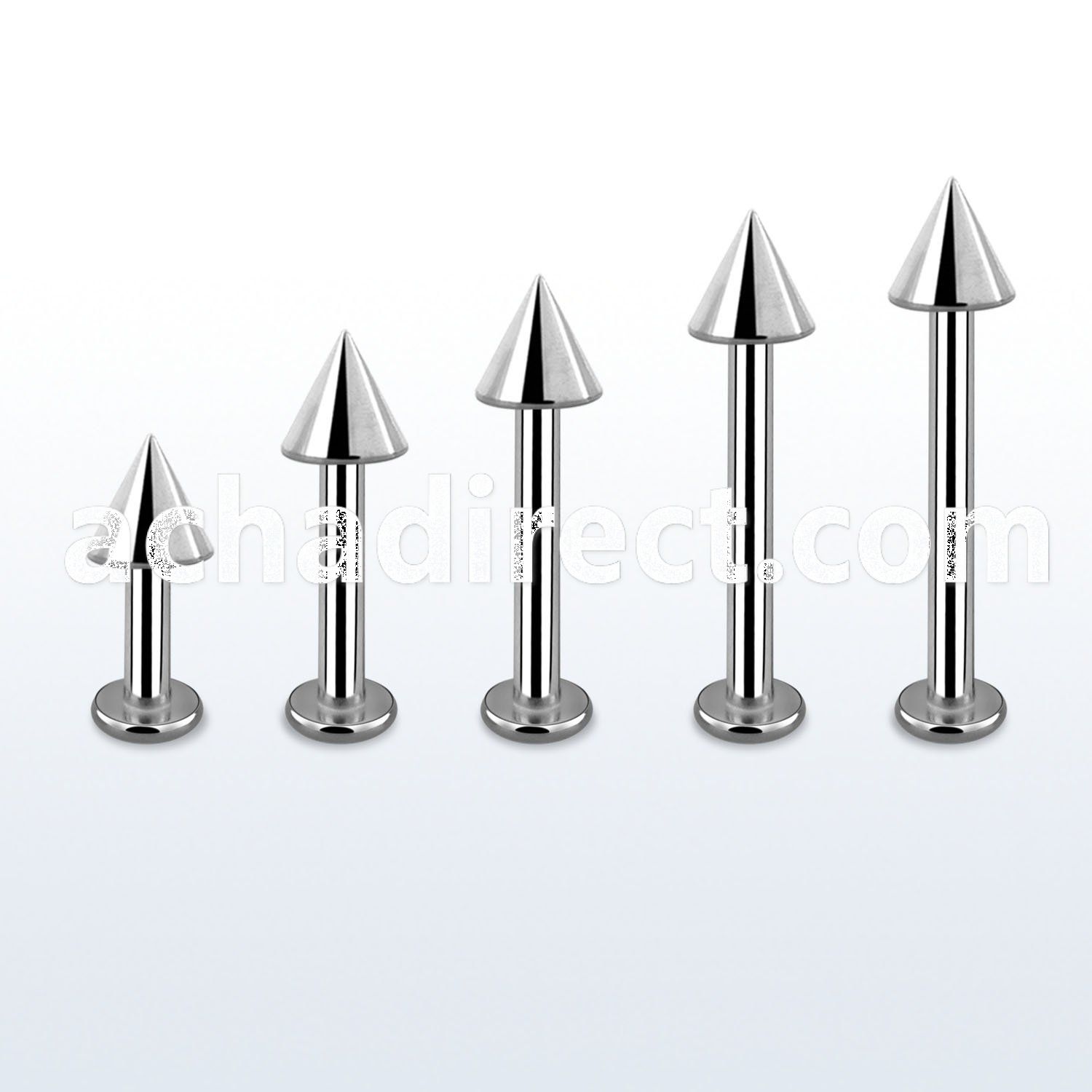 lbcn4 surgical steel labret with 4mm cone length 6mm 12mm