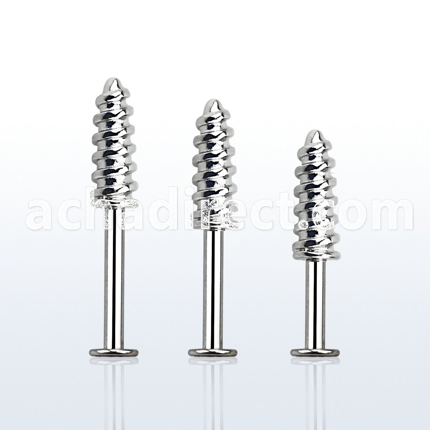 lbescw 316l steel labret with a screw threading tip upper part