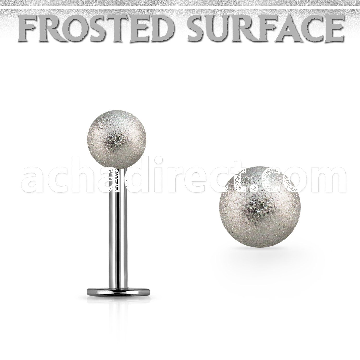 lbfo3 316l steel labret with a 3mm frosted steel ball