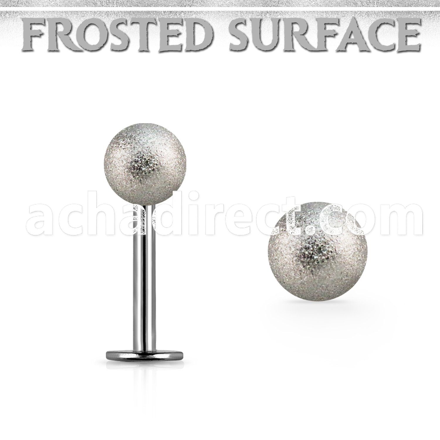 lbfo4s 316l steel labret with a 4mm frosted steel ball