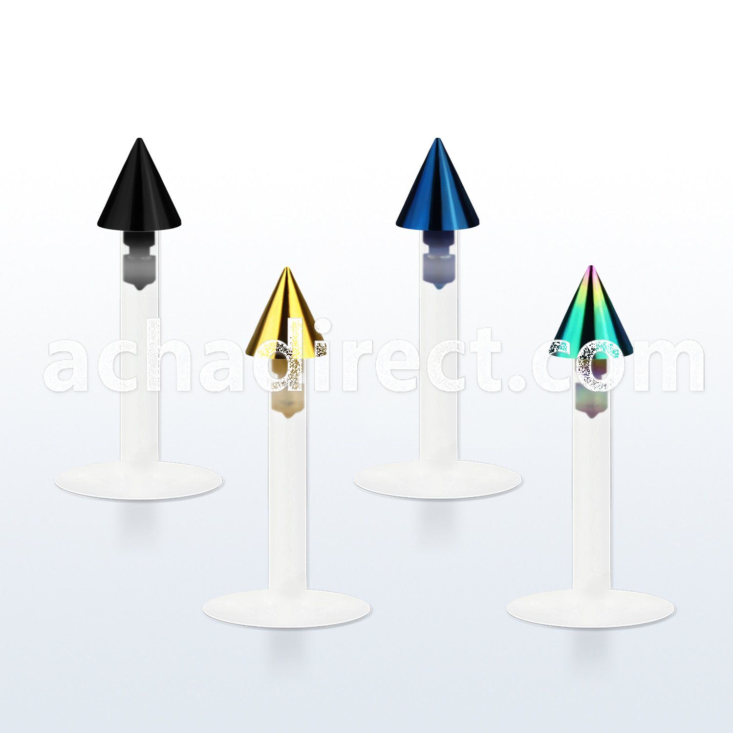 lbitcn clear bio flexible labret with 3mm anodized cone