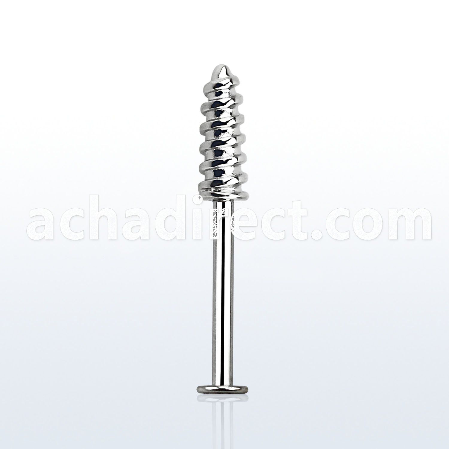 lbscw 316l steel labret with a screw threading tip