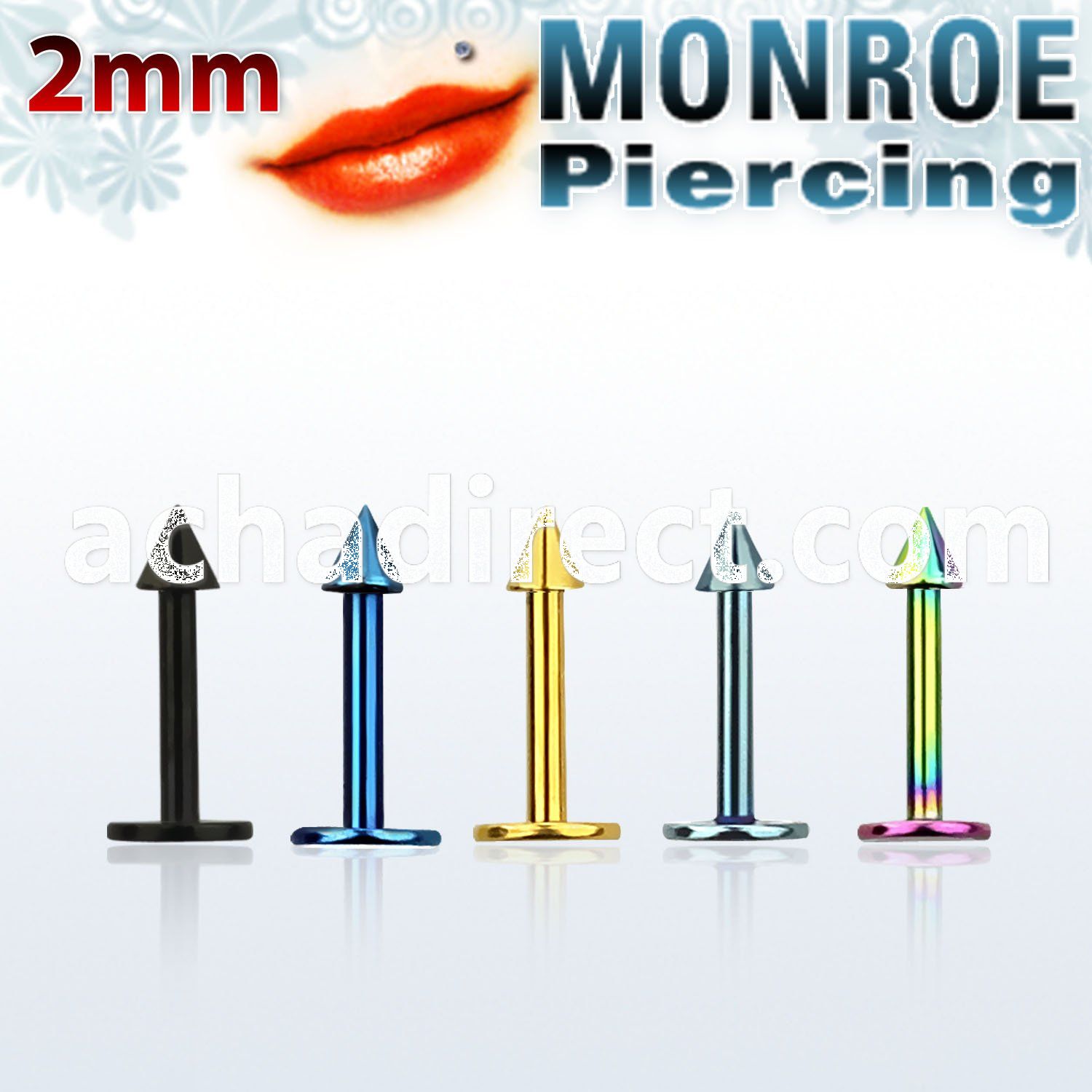 lbtcnmc2 anodized 18g 316l steel monroe piercing with 2mm cone