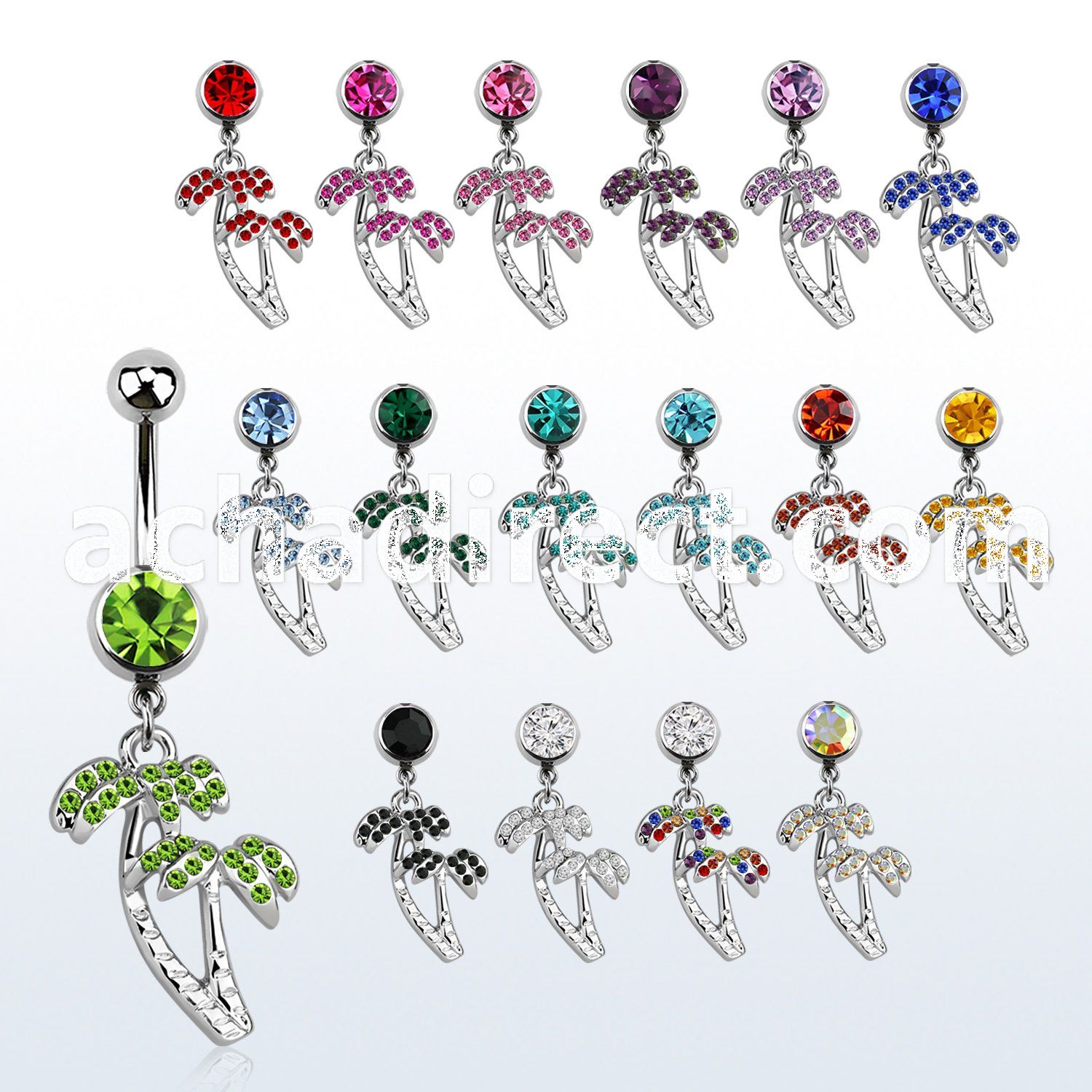 mcd363 316l steel belly banana w a dangling coconut palm trees