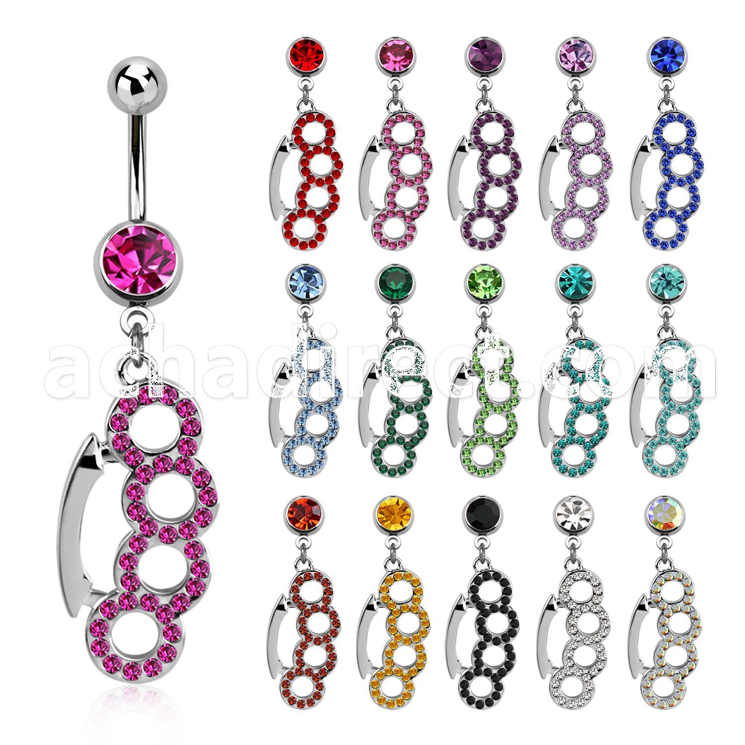 mcd431 steel belly banana w a crystal brass knuckle design