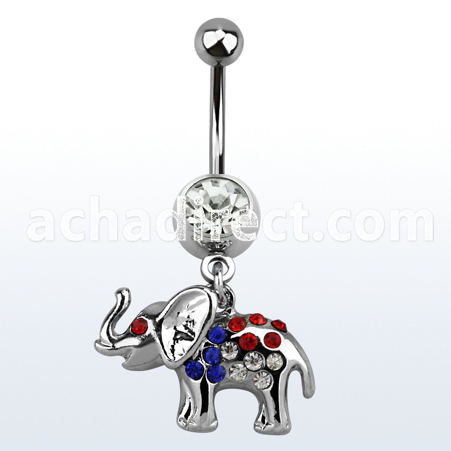 mcd467b belly banana w a elephant w crystals in an usa colors