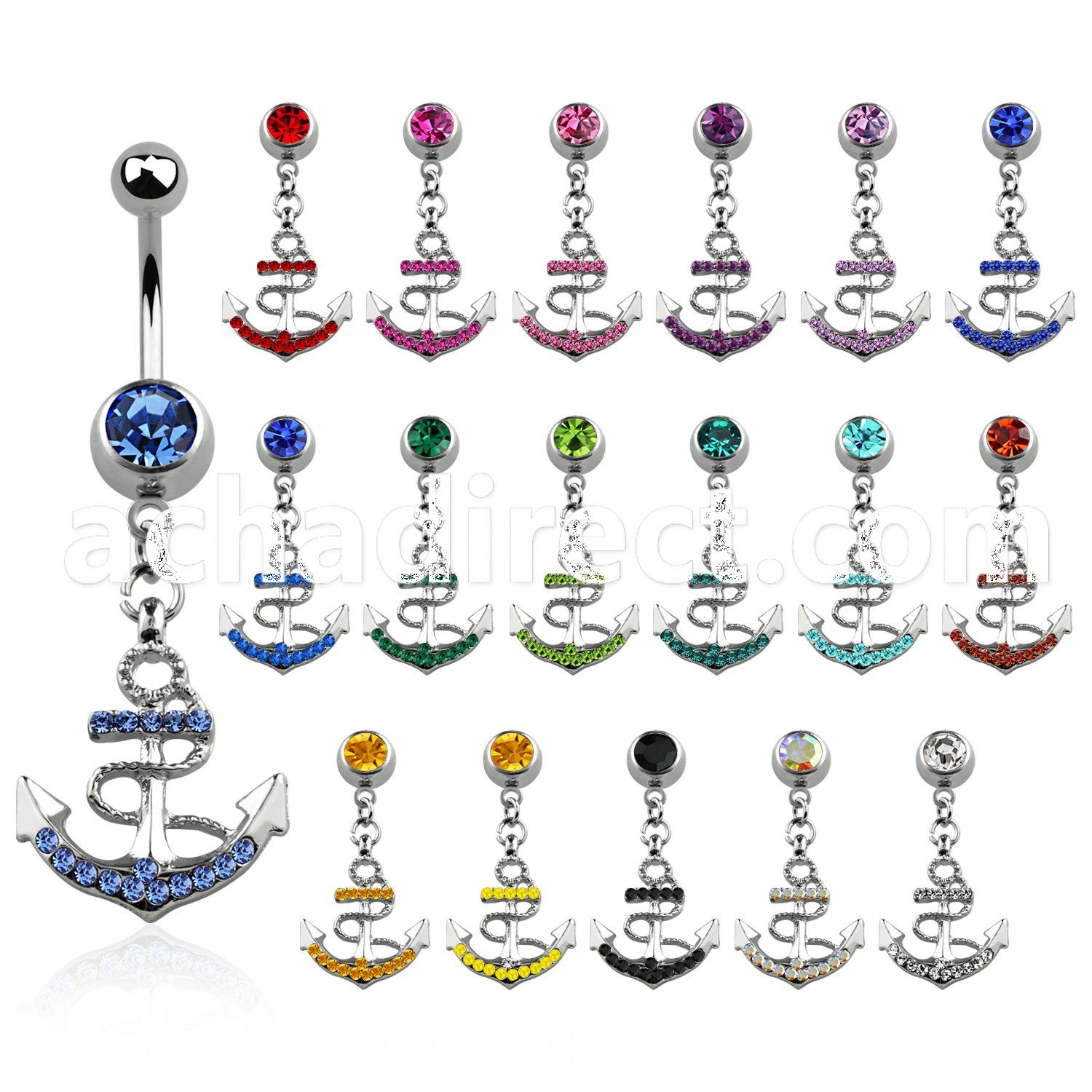 mcd540 316l steel belly banana w 8mm jewel ball anchor