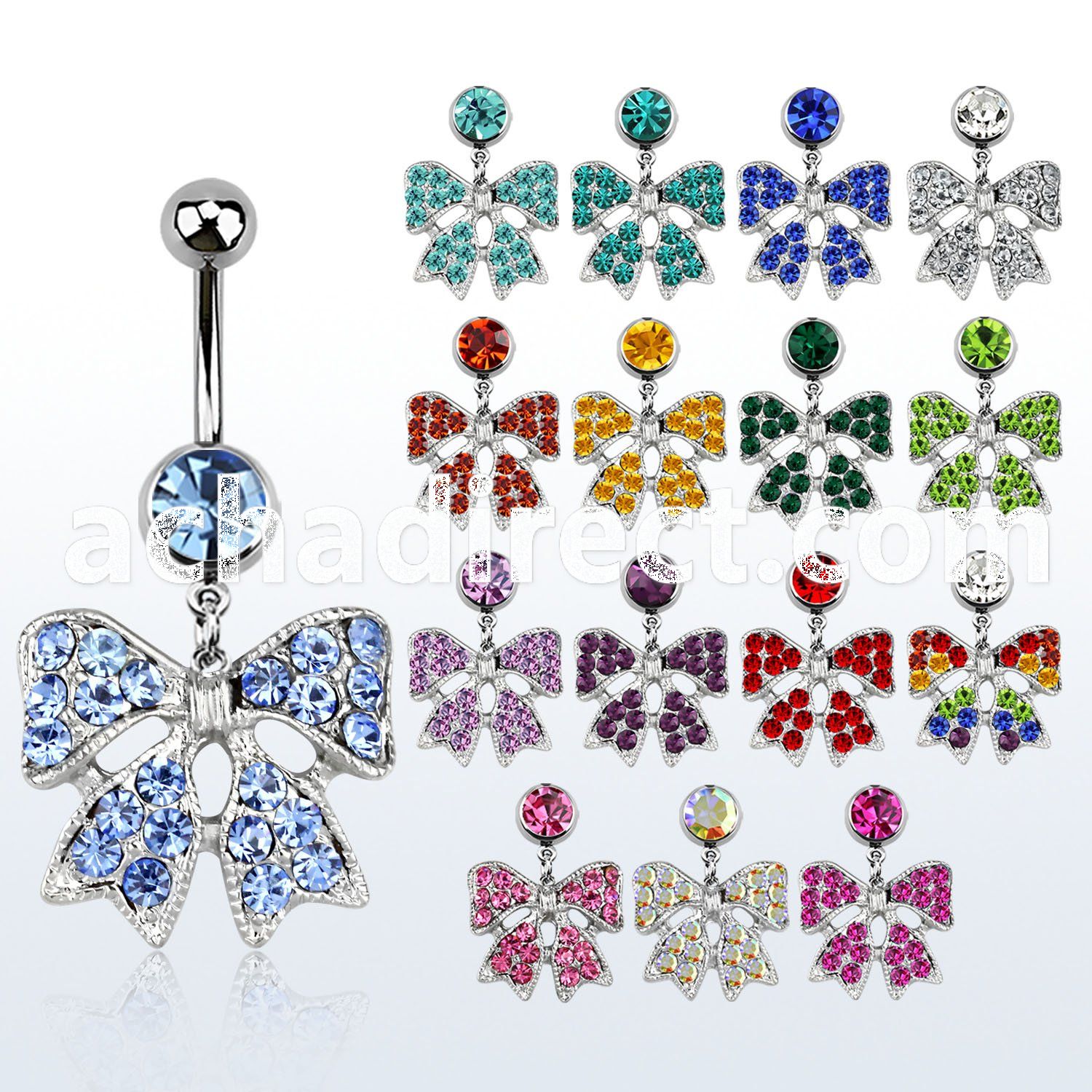 mcd595d steel belly banana w a lower crystal studded ribbon 