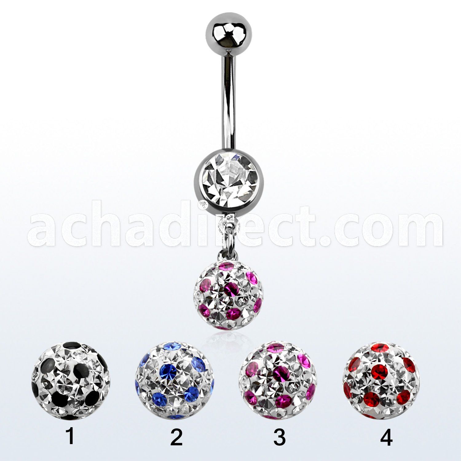 mcd626a 316l steel belly banana w bezel ball dotted ball