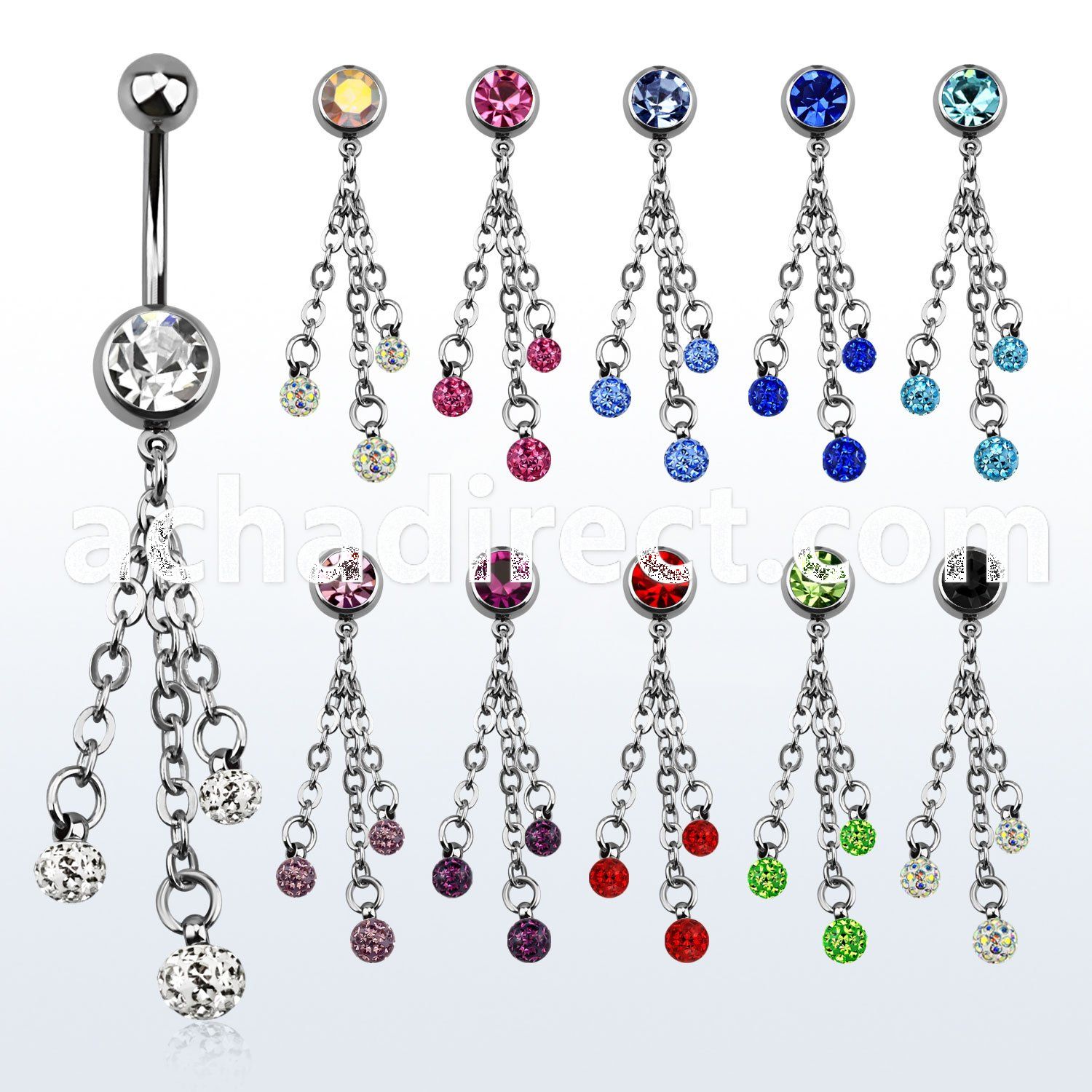 mcd629 316l banana w bezel ball 3 ferido multi crystal balls