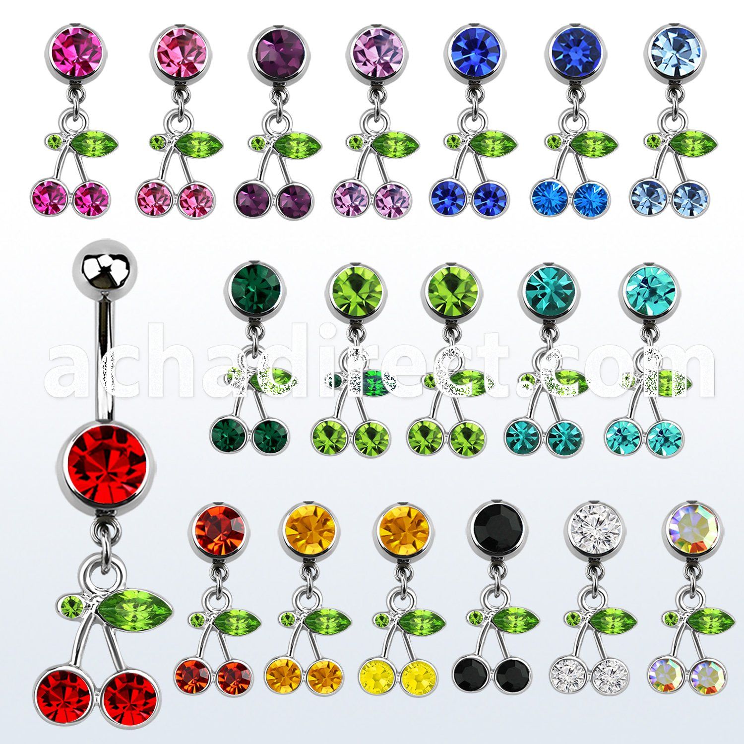 mcdch11 316l steel belly banana a dangling crystal cherry