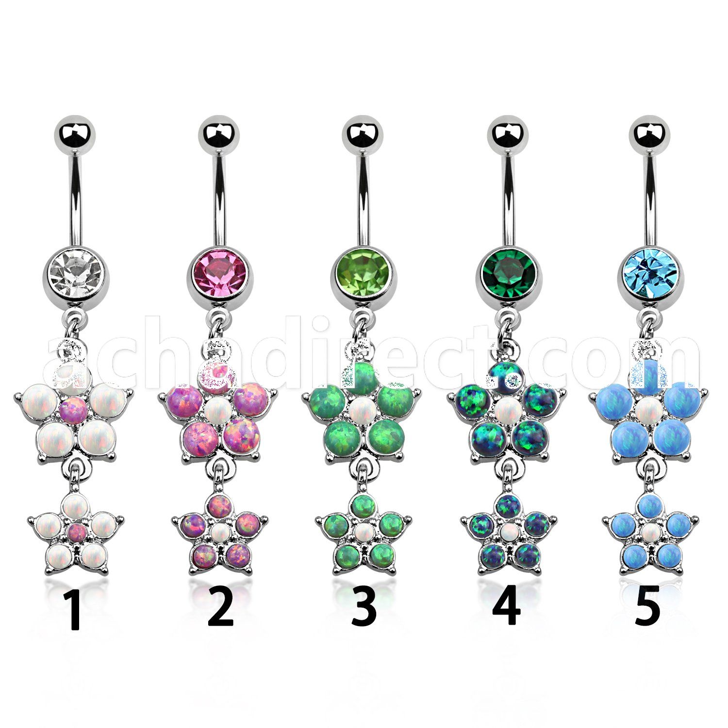 mcopfl17 steel belly banana, w dangling double crystal flower