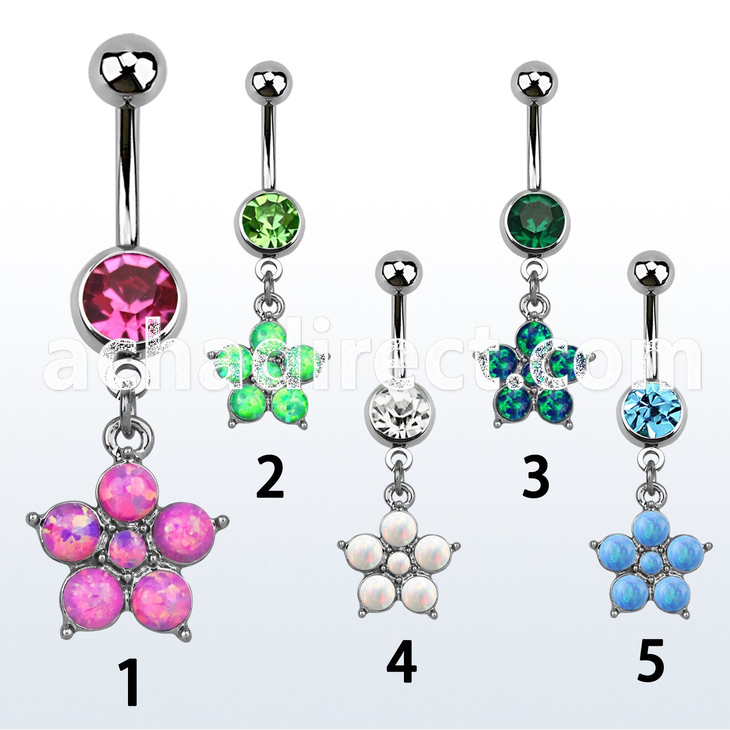 mcopfl20 steel belly banana, w dangling flower w synthetic opal