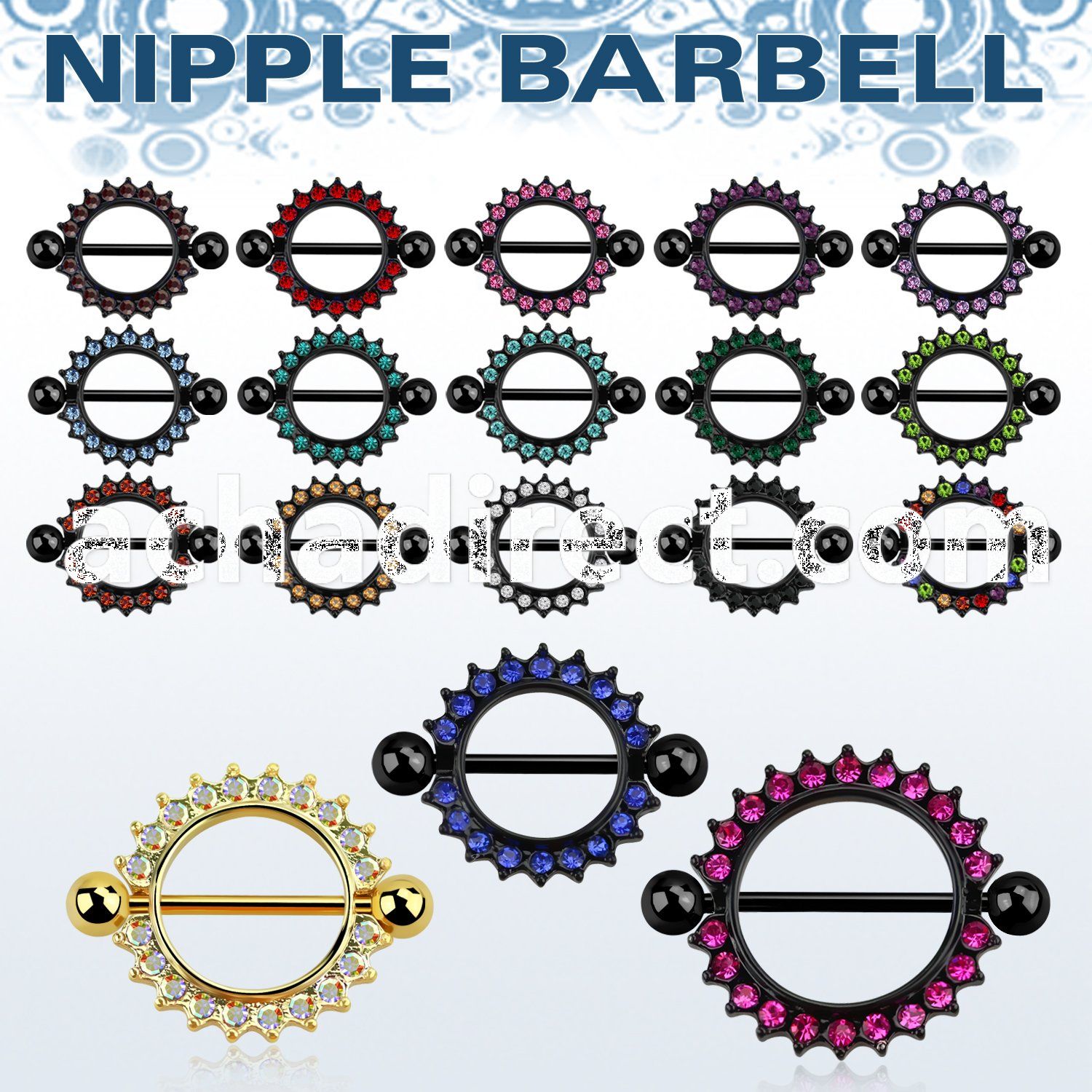 mctnpc3 anodized round nipple shield w crystal studded rim