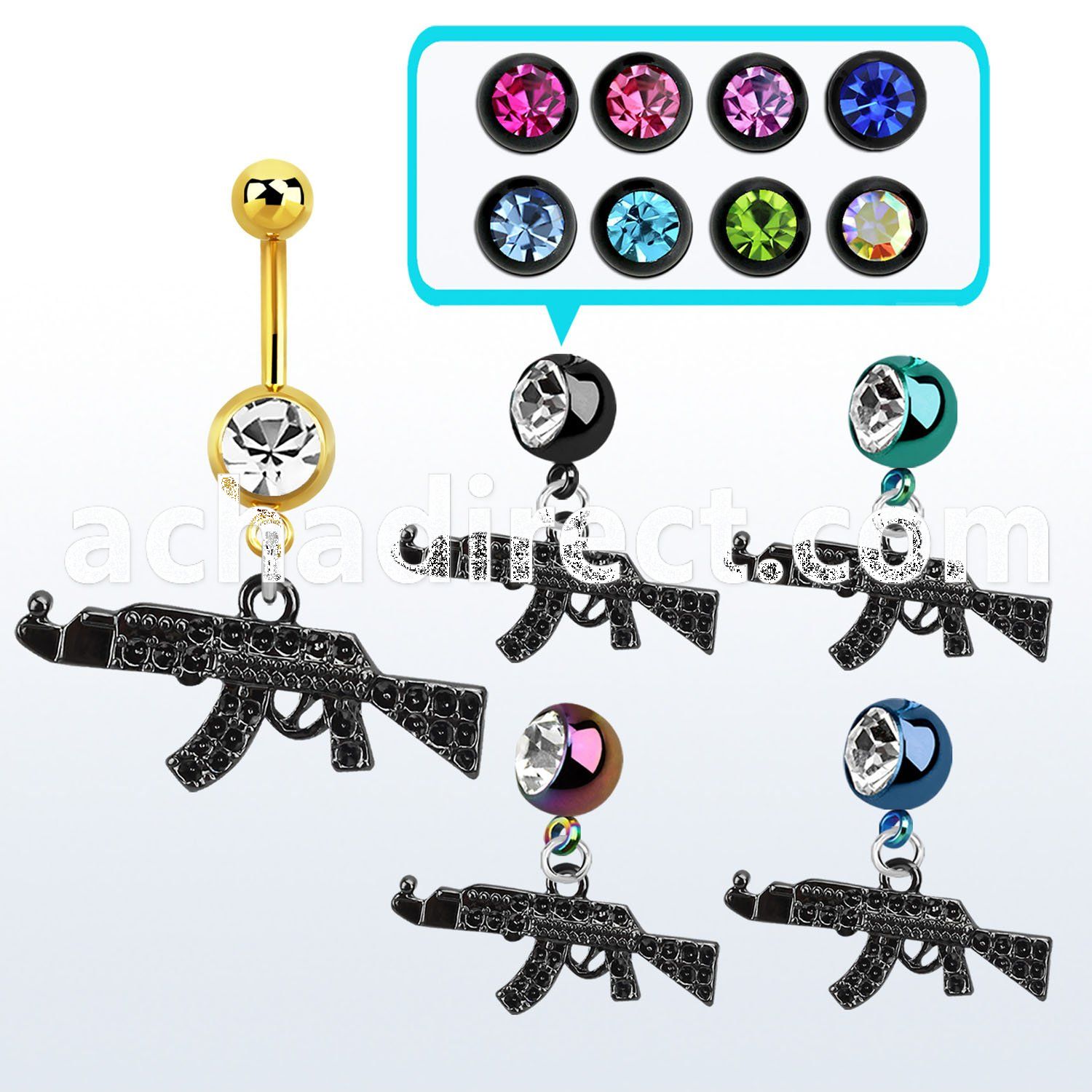 mdk631k pvd 316l steel belly banana w dangling black ak47