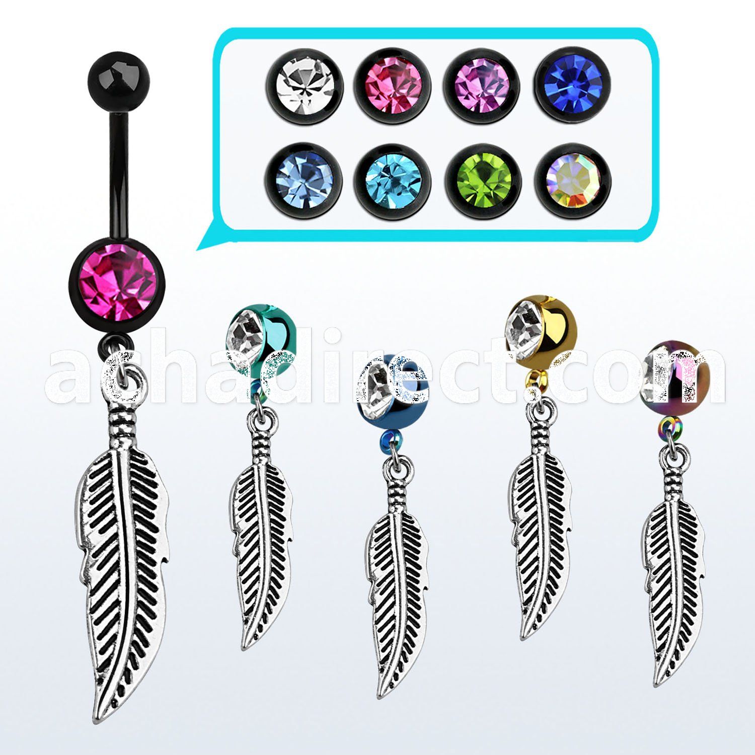 mdk654 pvd 316l steel belly banana w anodized ball feather