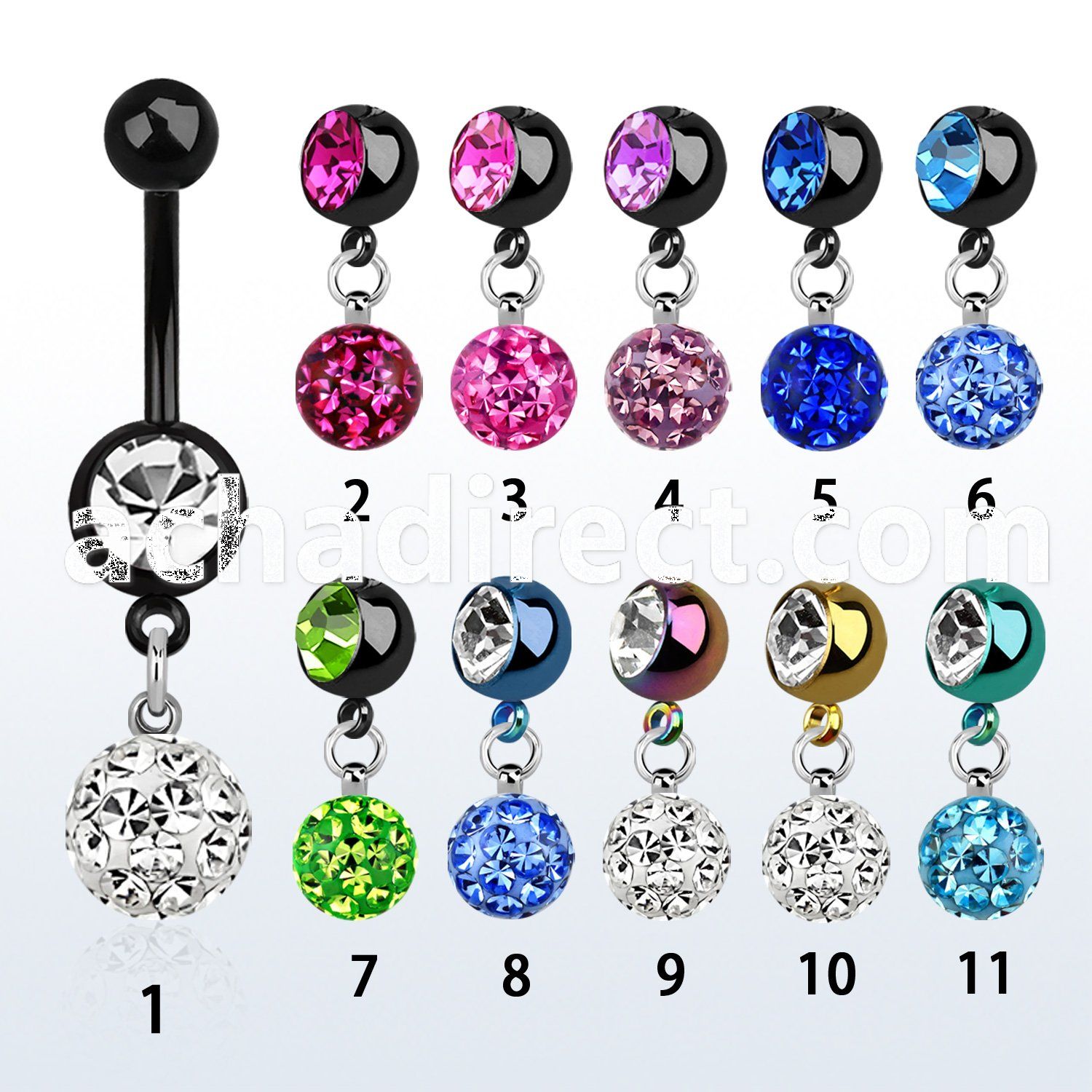 mdkfr8 pvd 316l steel belly banana w dangling 8mm ferido ball