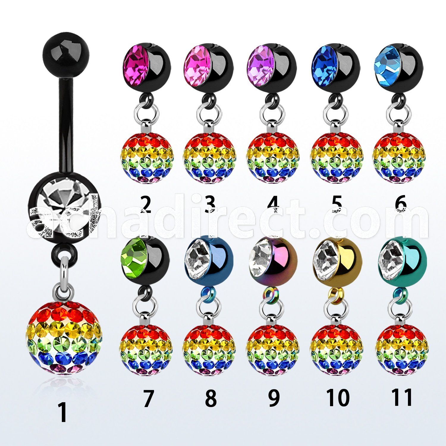 mdkfr8g pvd 316l steel belly banana w gay colors ferido ball
