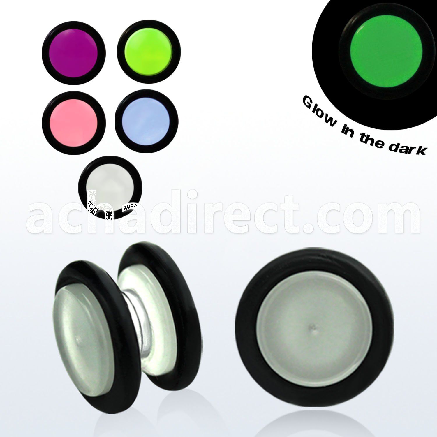 mpglr magnetic glow in the dark fake plug with rubber o rings