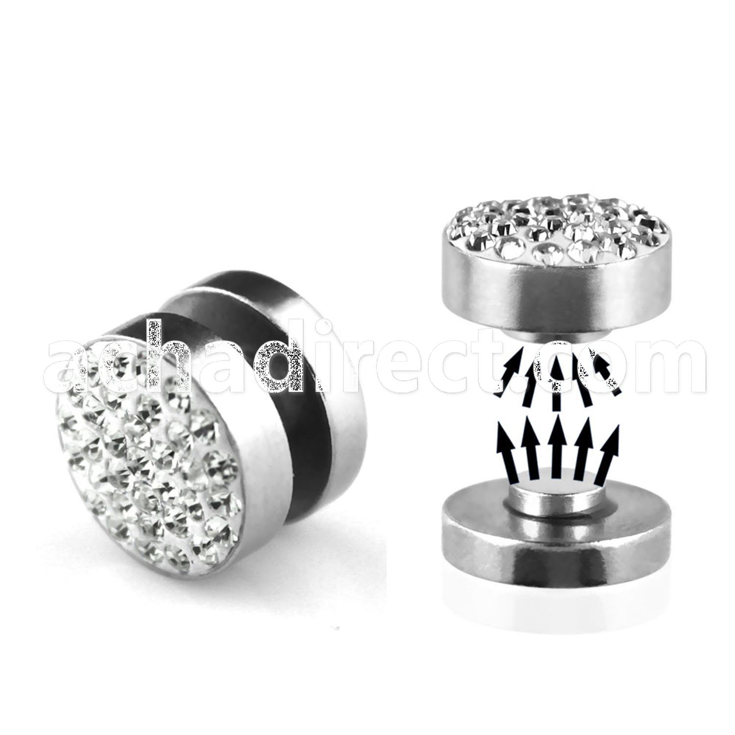 mpmc10 316l steel magnetic fake plug w ferido multicrystal top